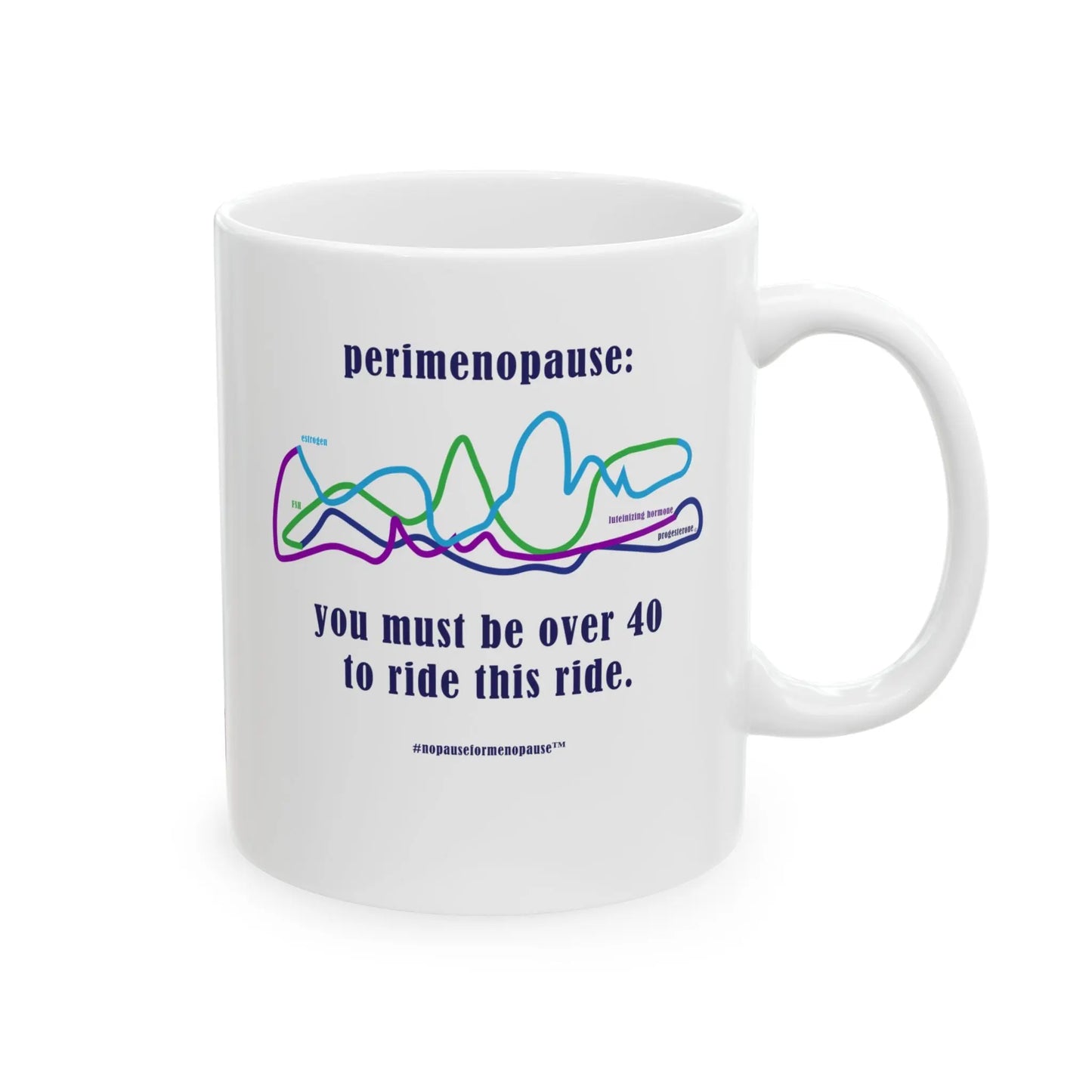 Perimenopause "Ride This Ride" Ceramic Mug Printify