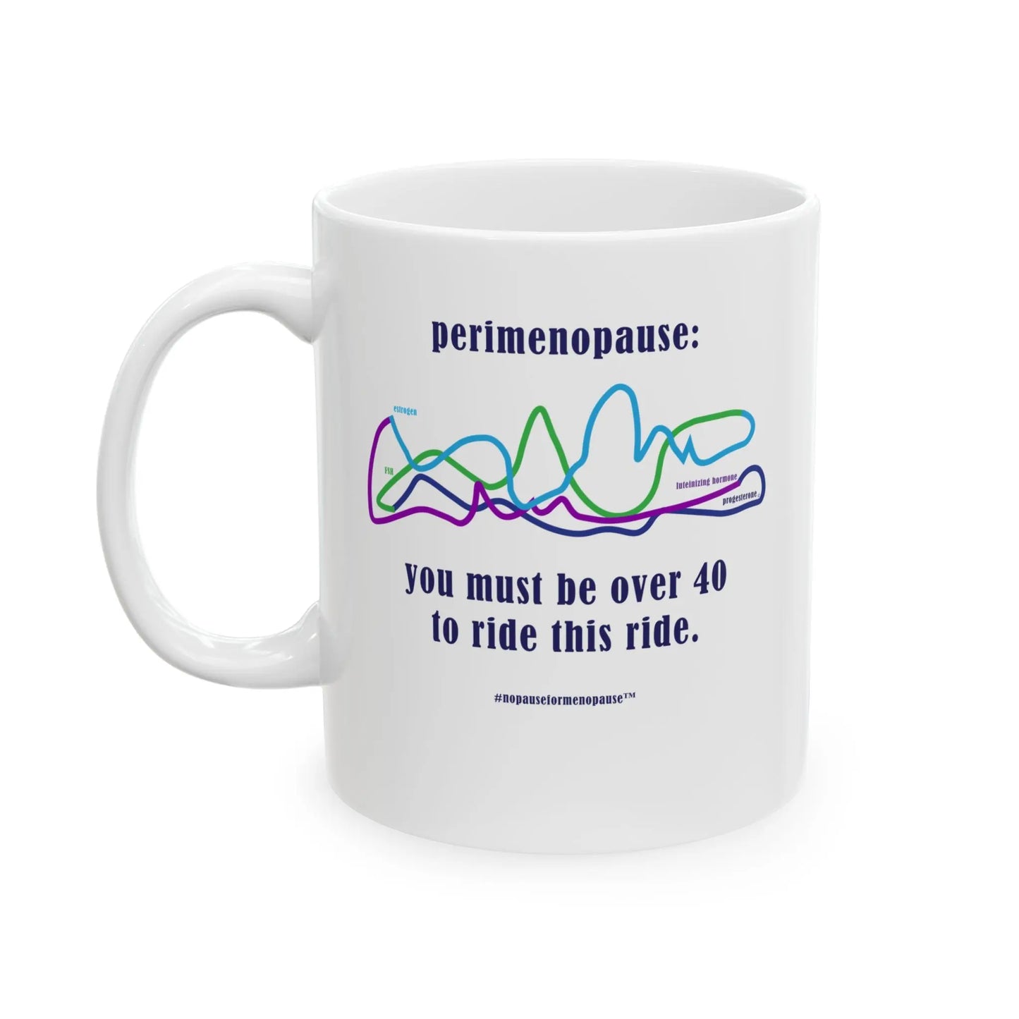 Perimenopause "Ride This Ride" Ceramic Mug Printify