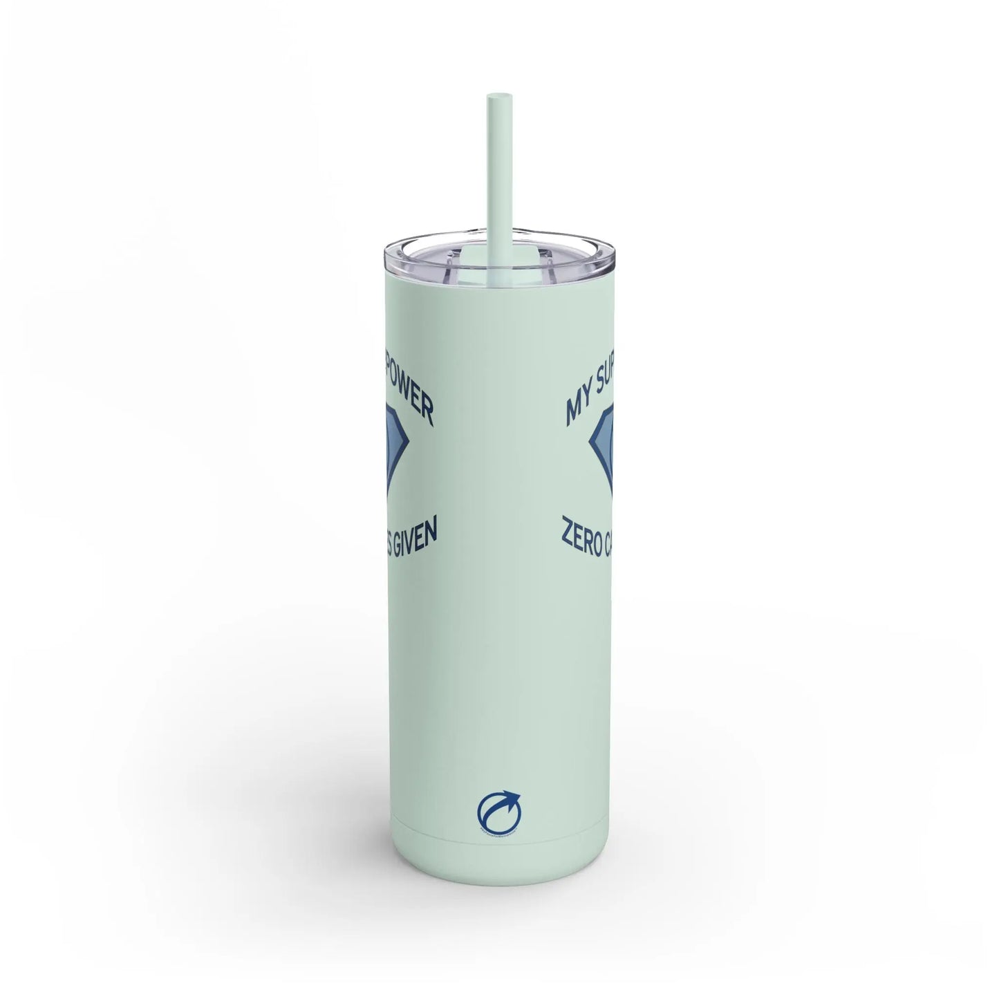 "My Superpower: Zero Cares Given" Tumbler Printify