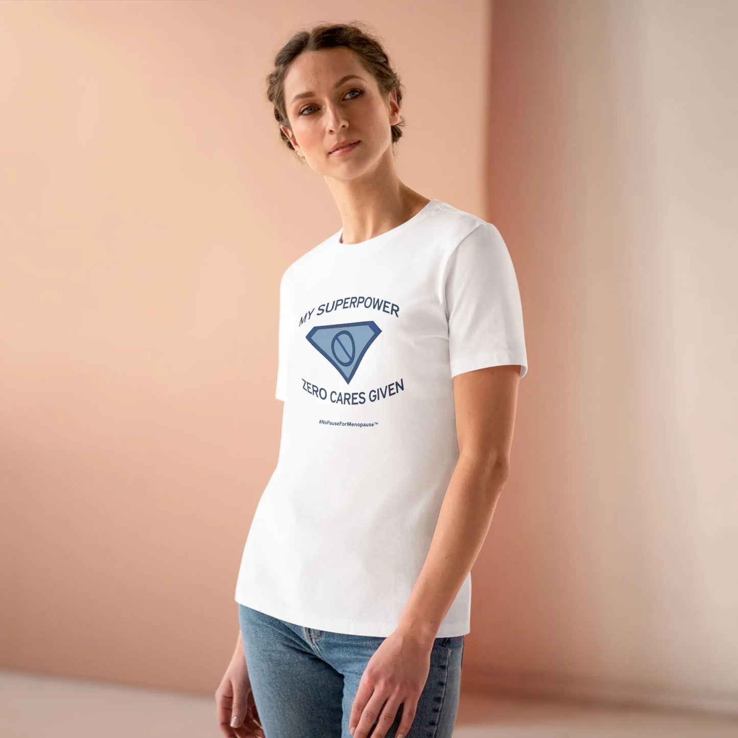 "My Superpower: Zero Cares Given" Tee Printify