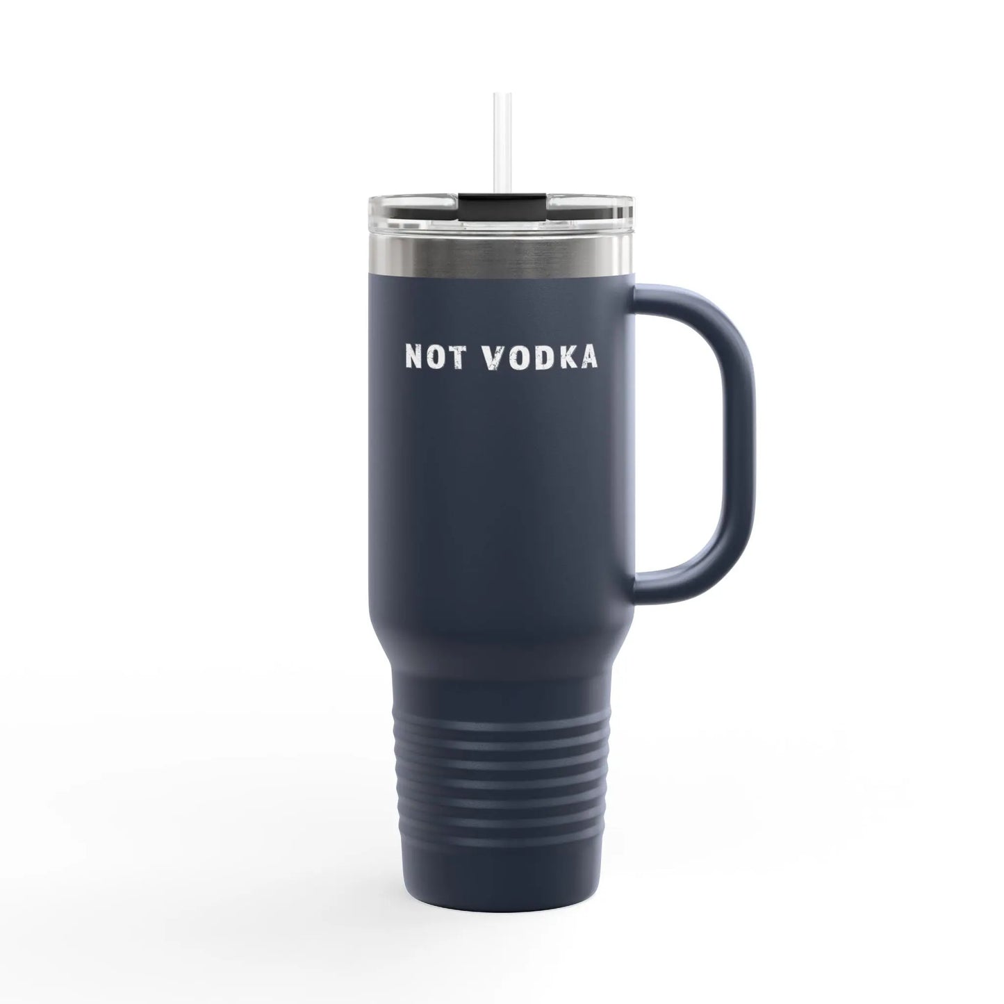 "Not Vodka" Travel Mug Printify
