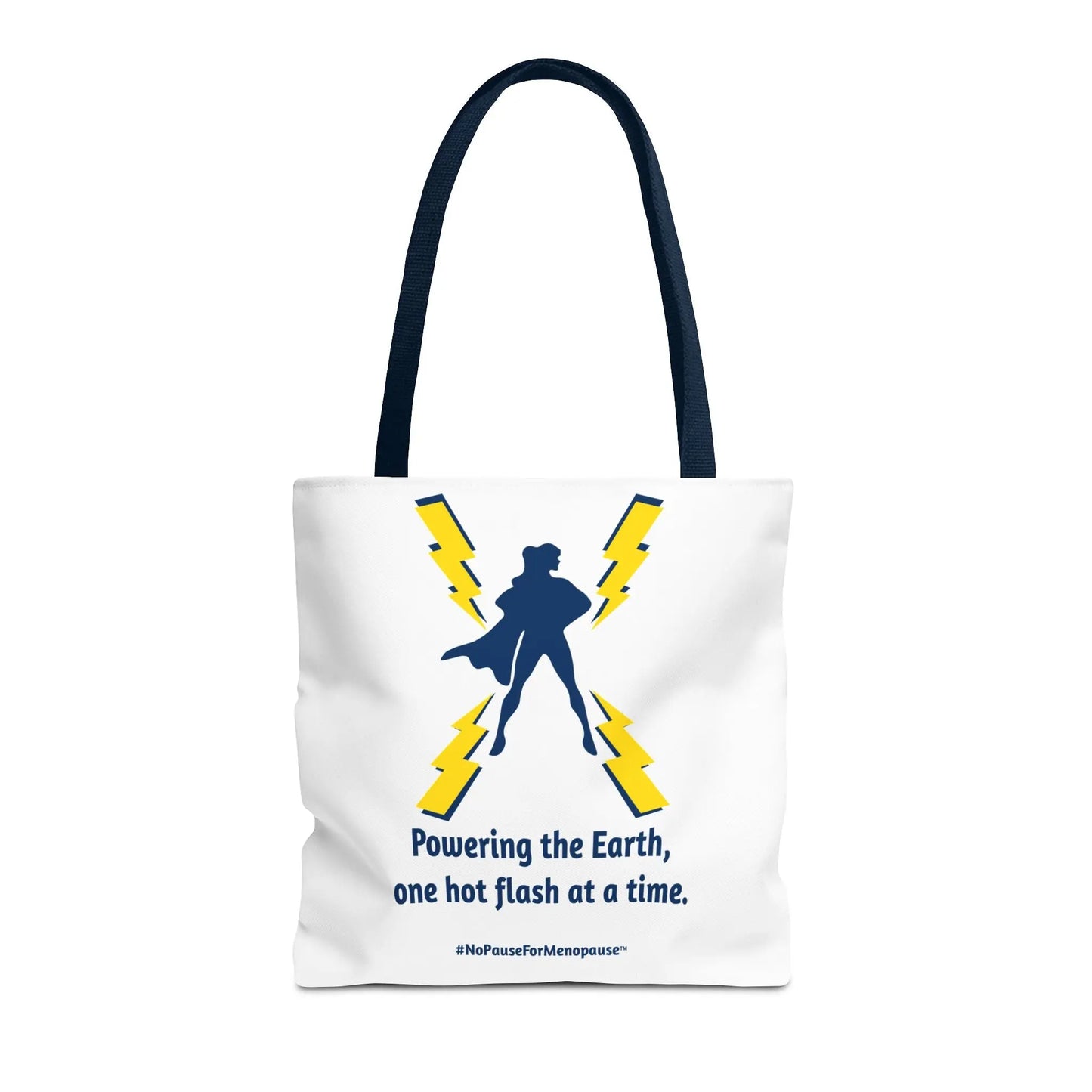 "Hot Flash Powering the Earth" Tote Bag Printify