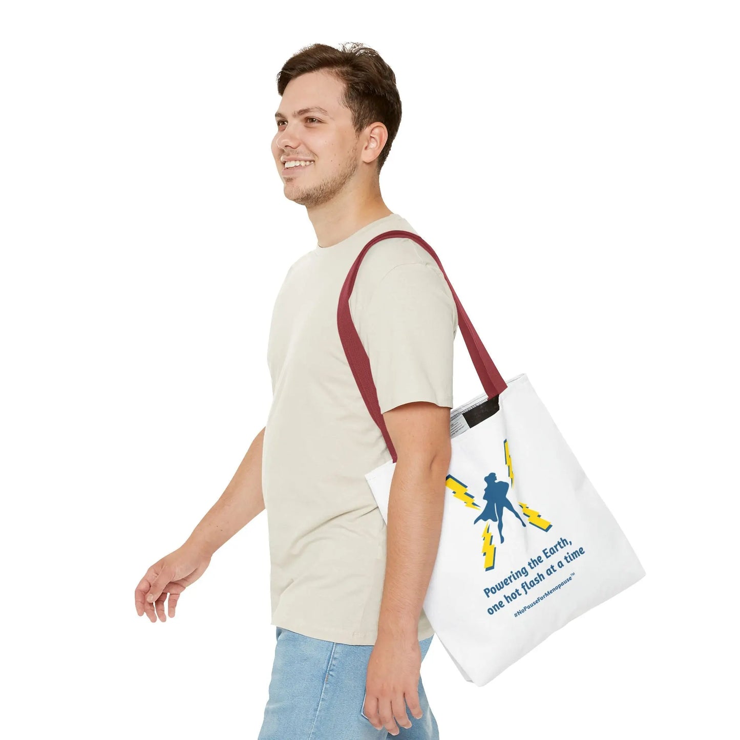 "Hot Flash Powering the Earth" Tote Bag - #NoPauseForMenopause