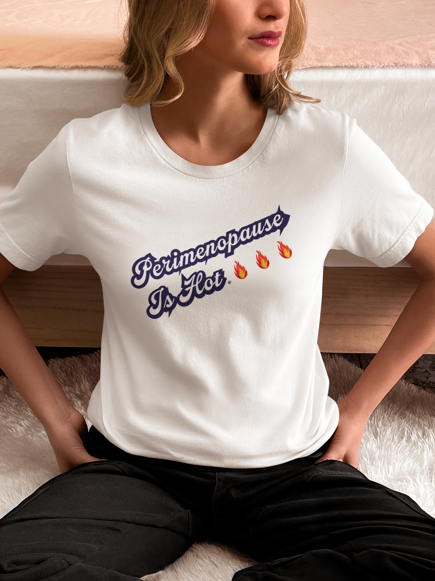 "Perimenopause Is Hot" Unisex Tee - #NoPauseForMenopause