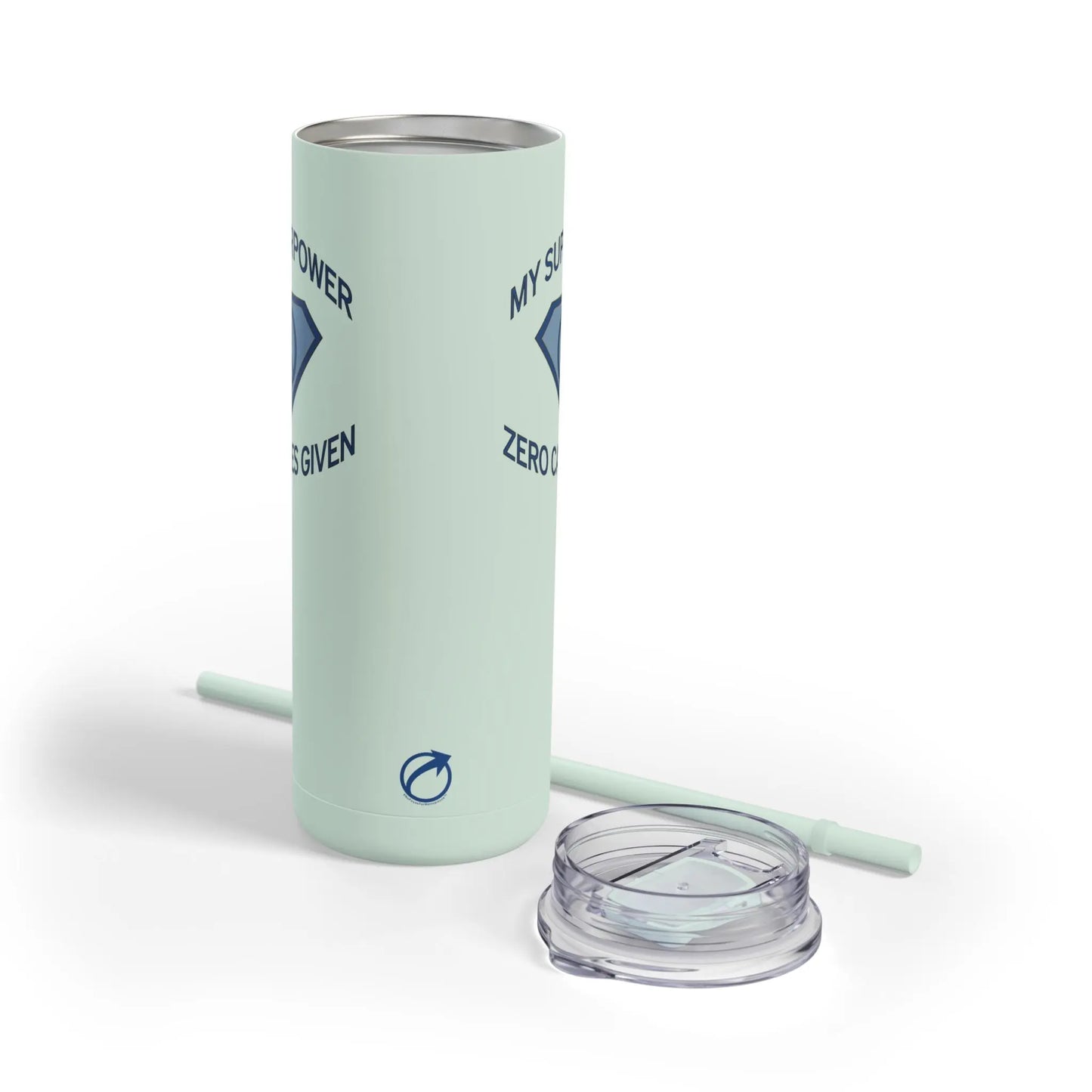 "My Superpower: Zero Cares Given" Tumbler Printify