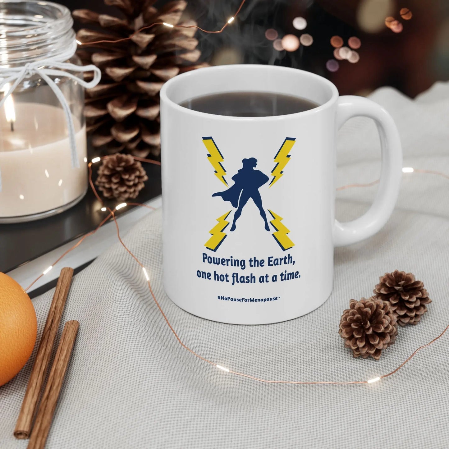 "Hot Flash Powering the Earth" Coffee Mug Printify