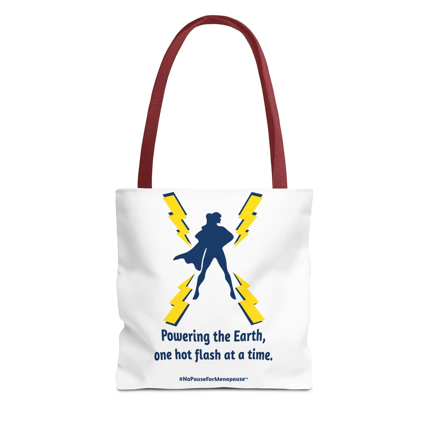 "Hot Flash Powering the Earth" Tote Bag Printify