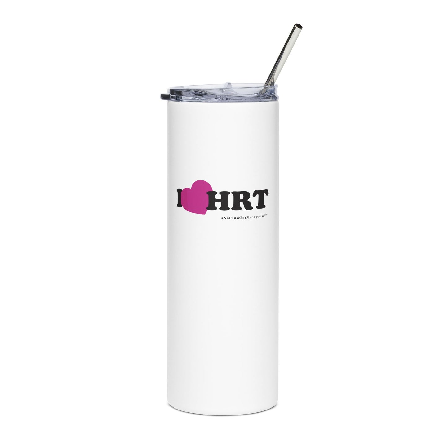 "I Heart HRT" Tumbler (Linear) - #NoPauseForMenopause