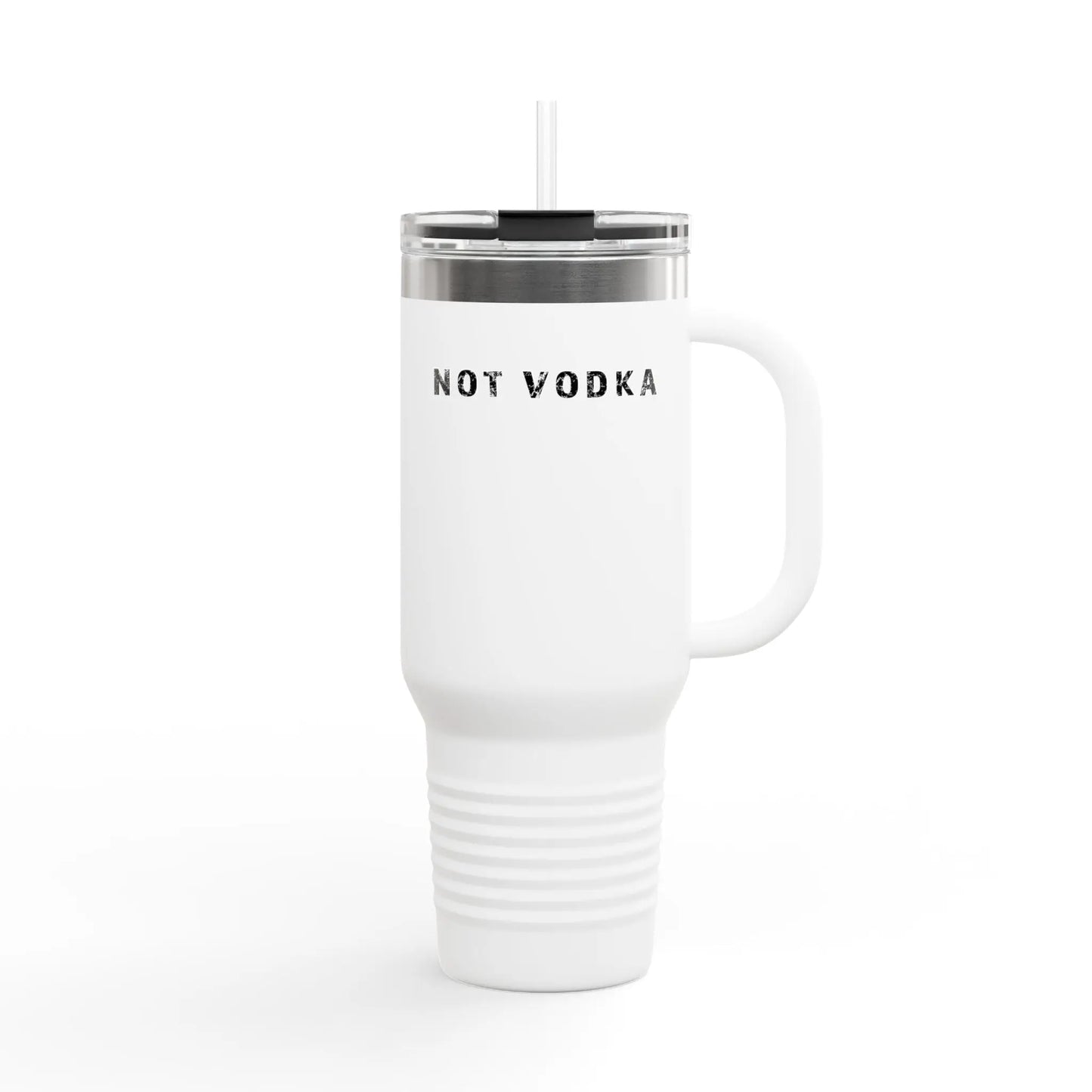 "Not Vodka" Travel Mug Printify