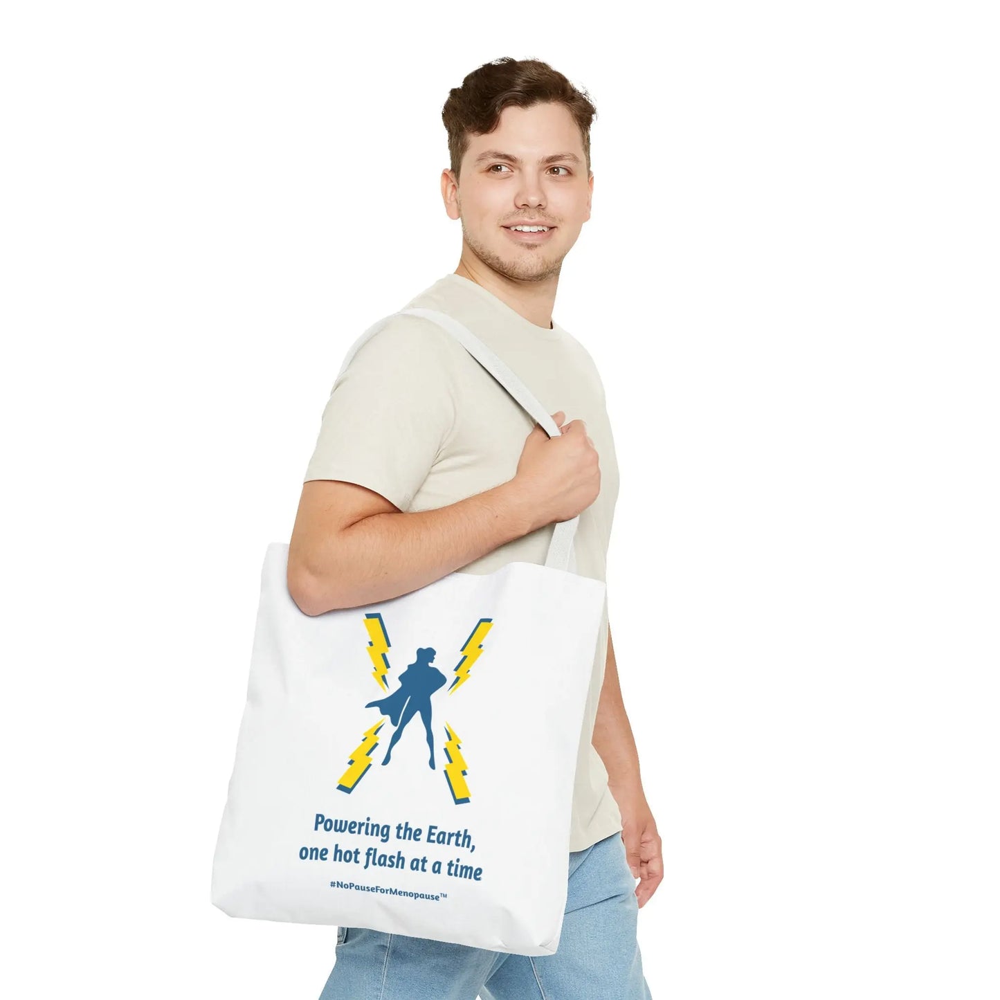 "Hot Flash Powering the Earth" Tote Bag - #NoPauseForMenopause