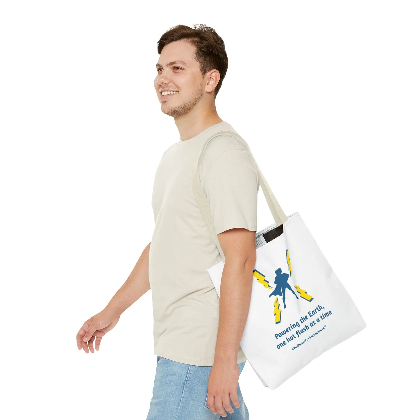 "Hot Flash Powering the Earth" Tote Bag - #NoPauseForMenopause
