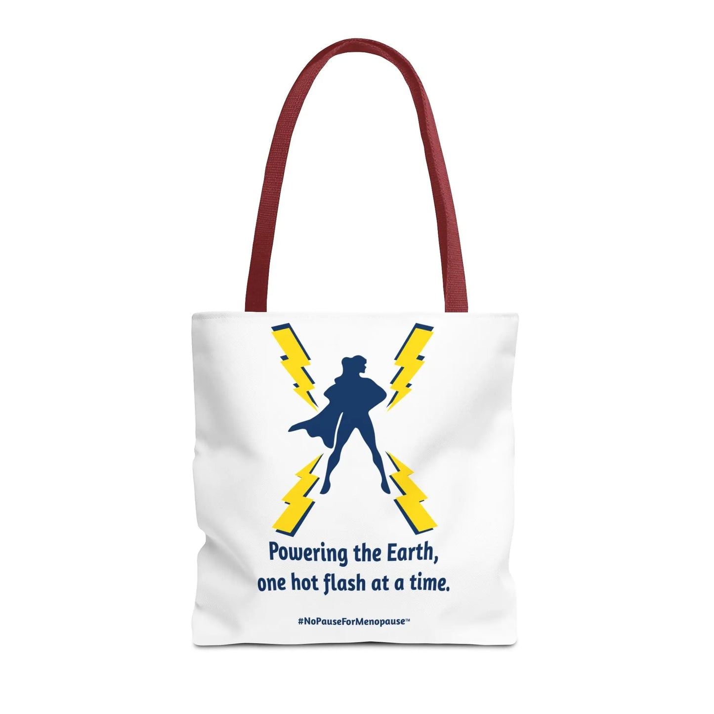 "Hot Flash Powering the Earth" Tote Bag Printify