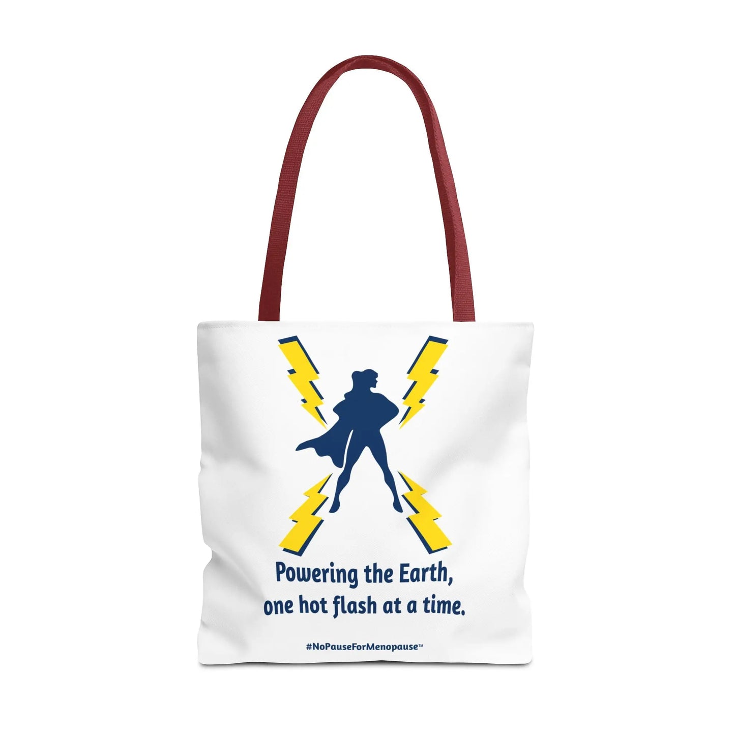 "Hot Flash Powering the Earth" Tote Bag Printify