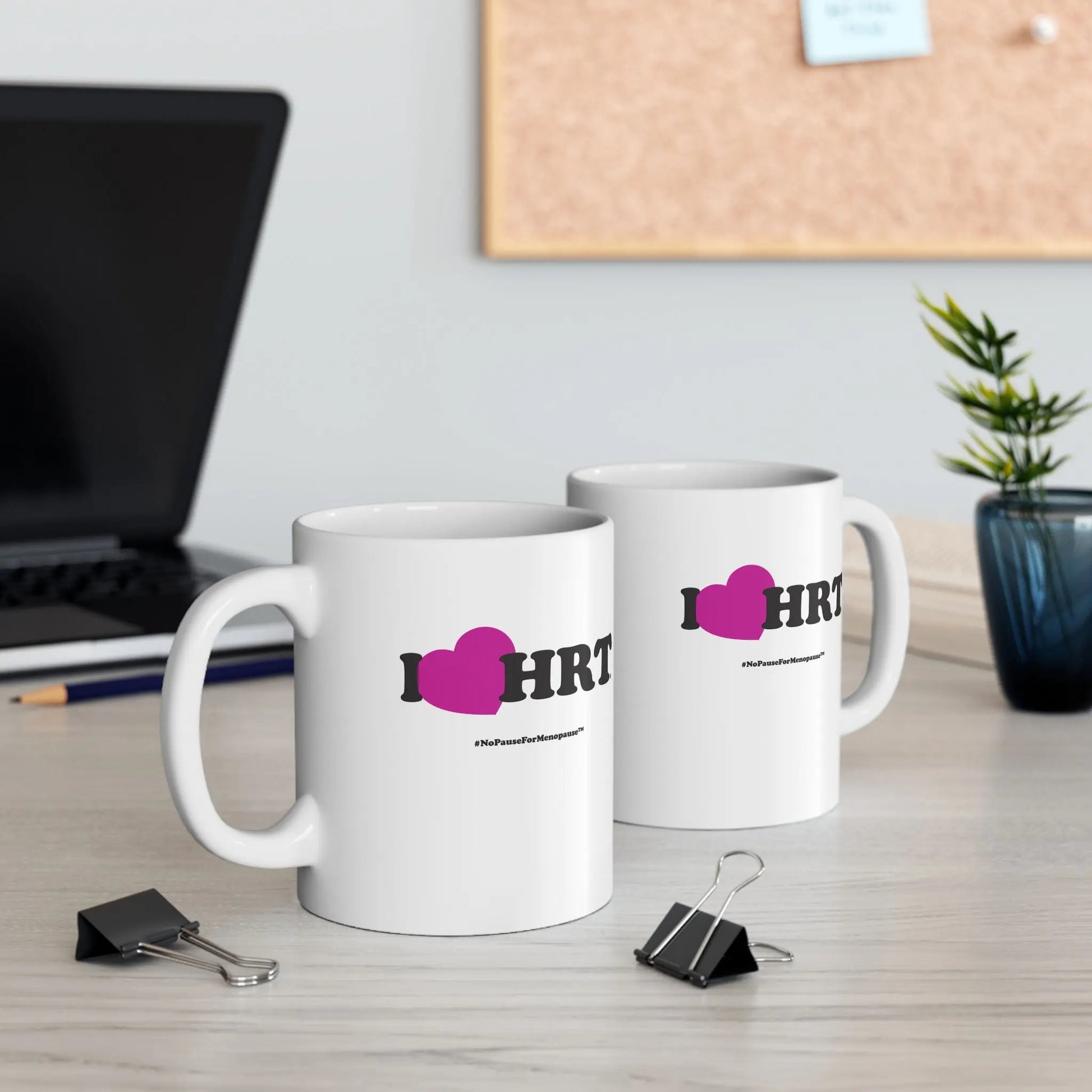 "I Heart HRT" Coffee Mug (Linear) - #NoPauseForMenopause