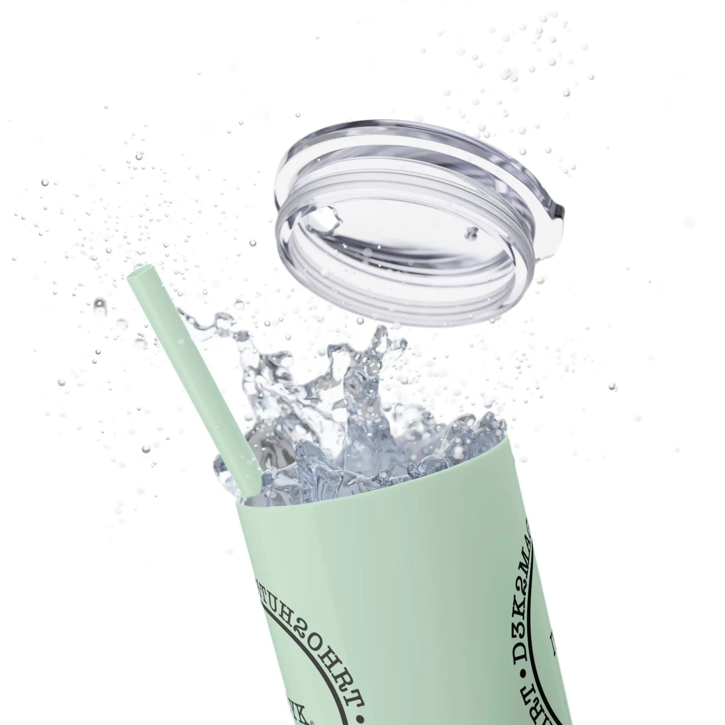 Close-Up View of Lid - "IYKYK" Skinny Tumbler with Straw (Mint Green) - #NoPauseForMenopause