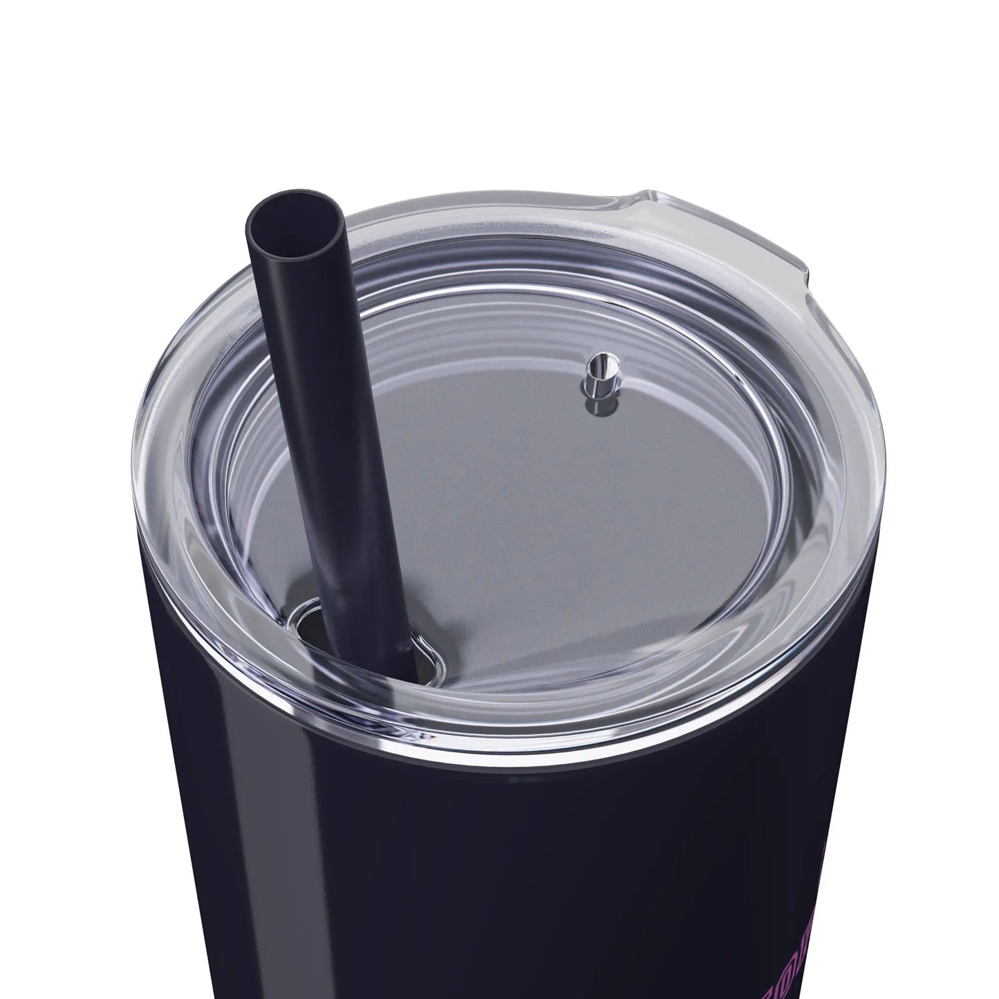 "Perimenopausal" Skinny Tumbler with Straw (Color: Black) - #NoPauseForMenopause