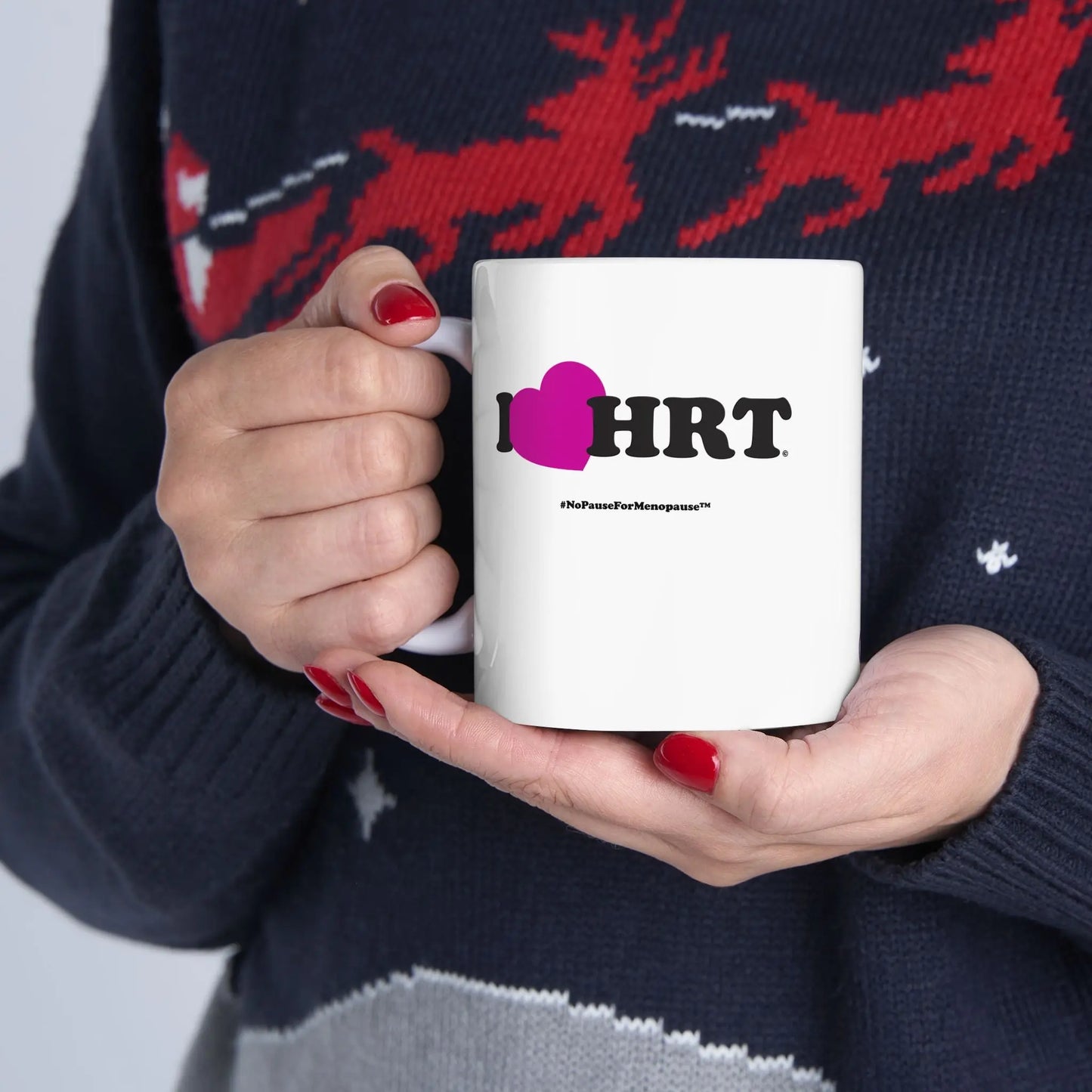 "I Heart HRT" Coffee Mug (Linear) - #NoPauseForMenopause