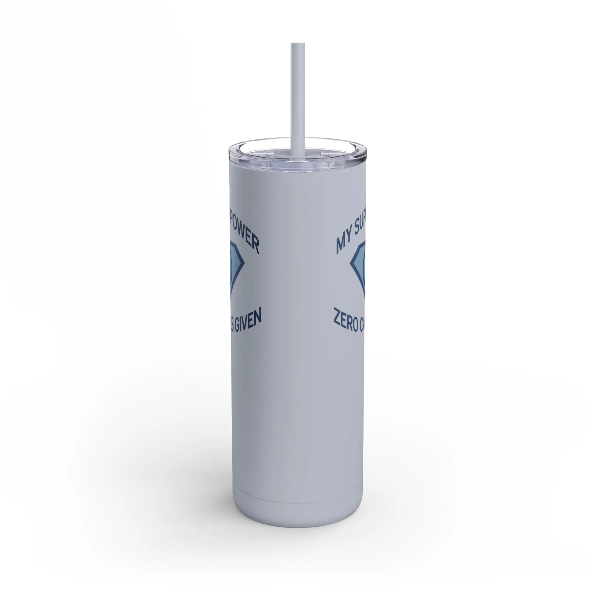 "My Superpower: Zero Cares Given" Tumbler Printify