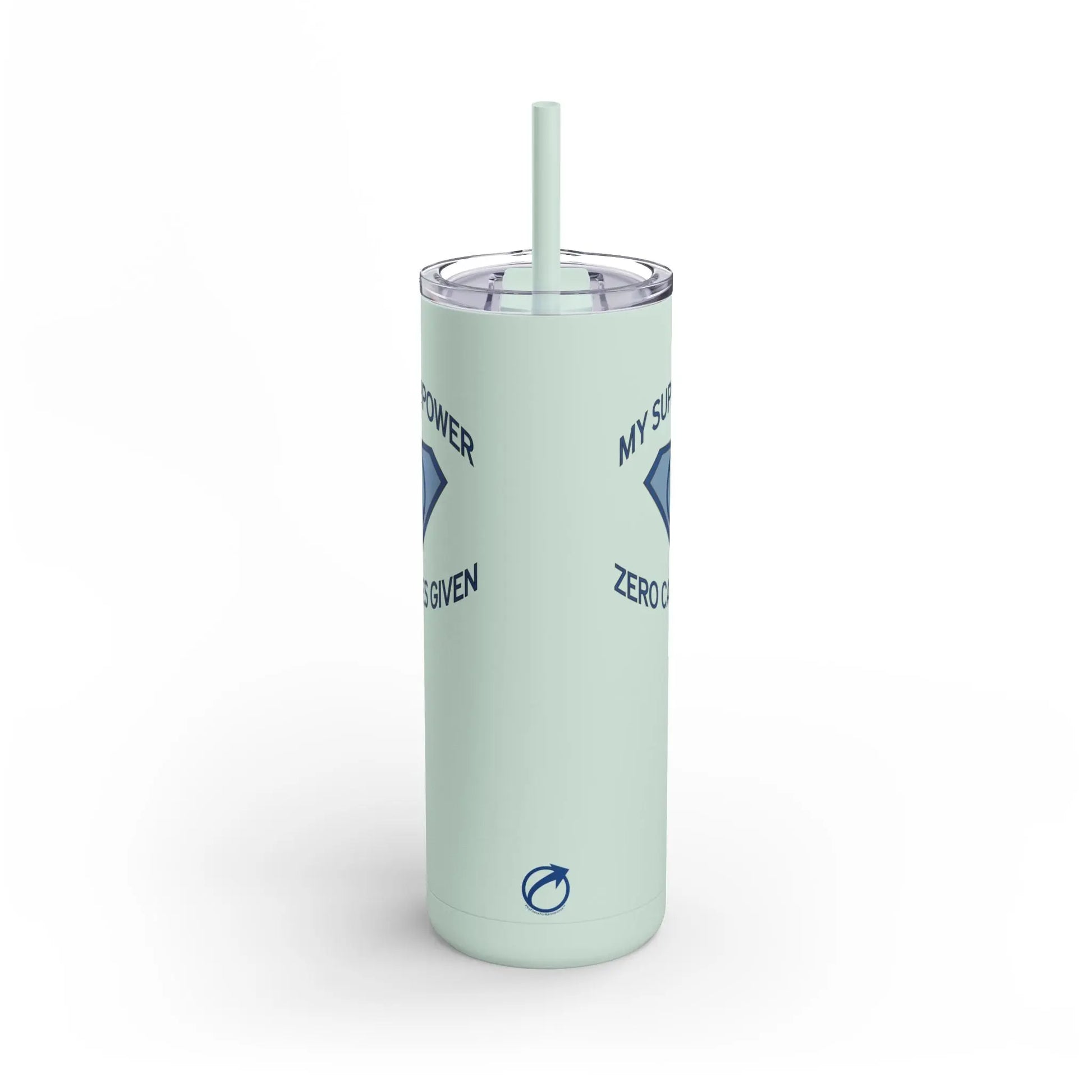"My Superpower: Zero Cares Given" Tumbler Printify