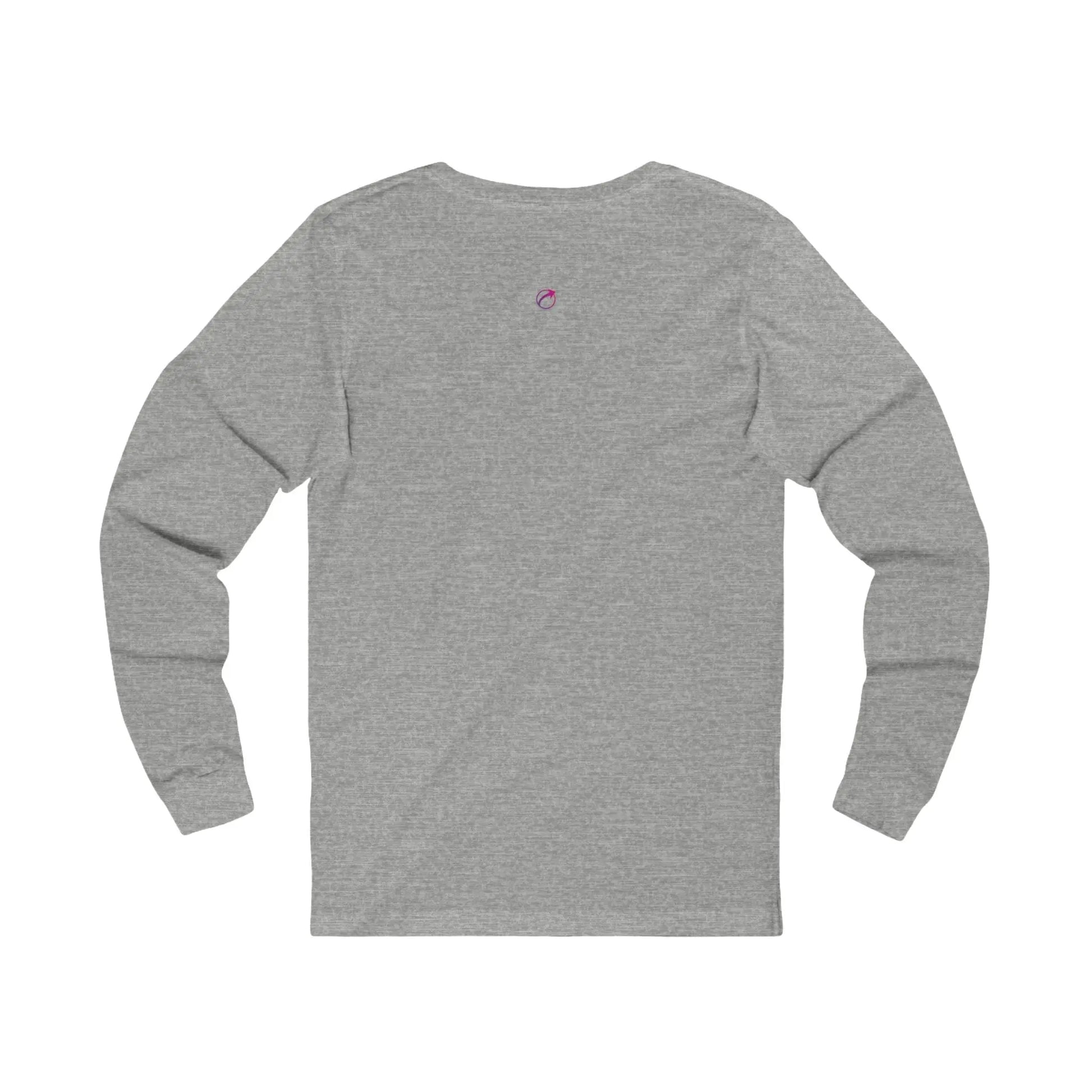 Back View of "Postmenopausal" Long Sleeve Tee (Color: Athletic Gray) - #NoPauseForMenopause