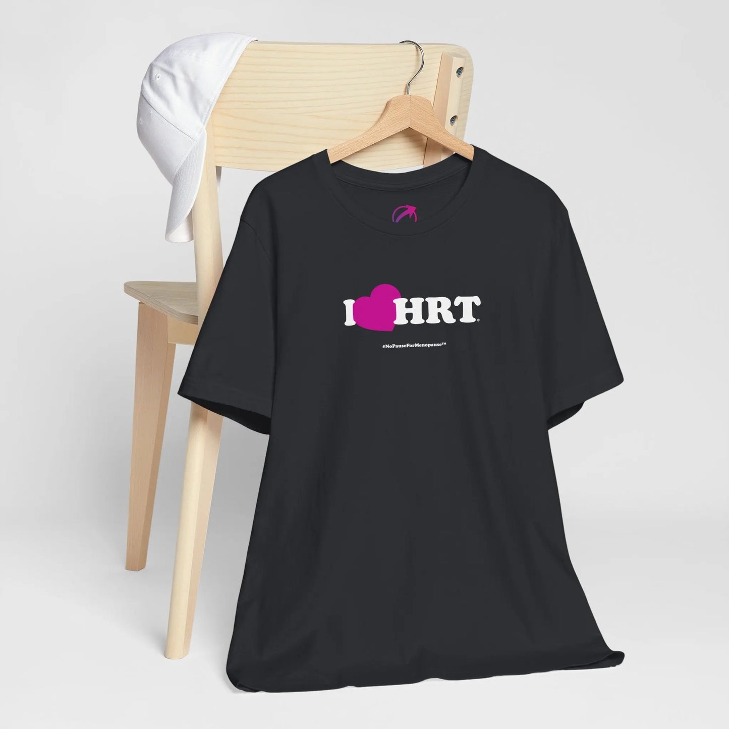 "I Heart HRT" Unisex Tee (Linear) - #NoPauseForMenopause