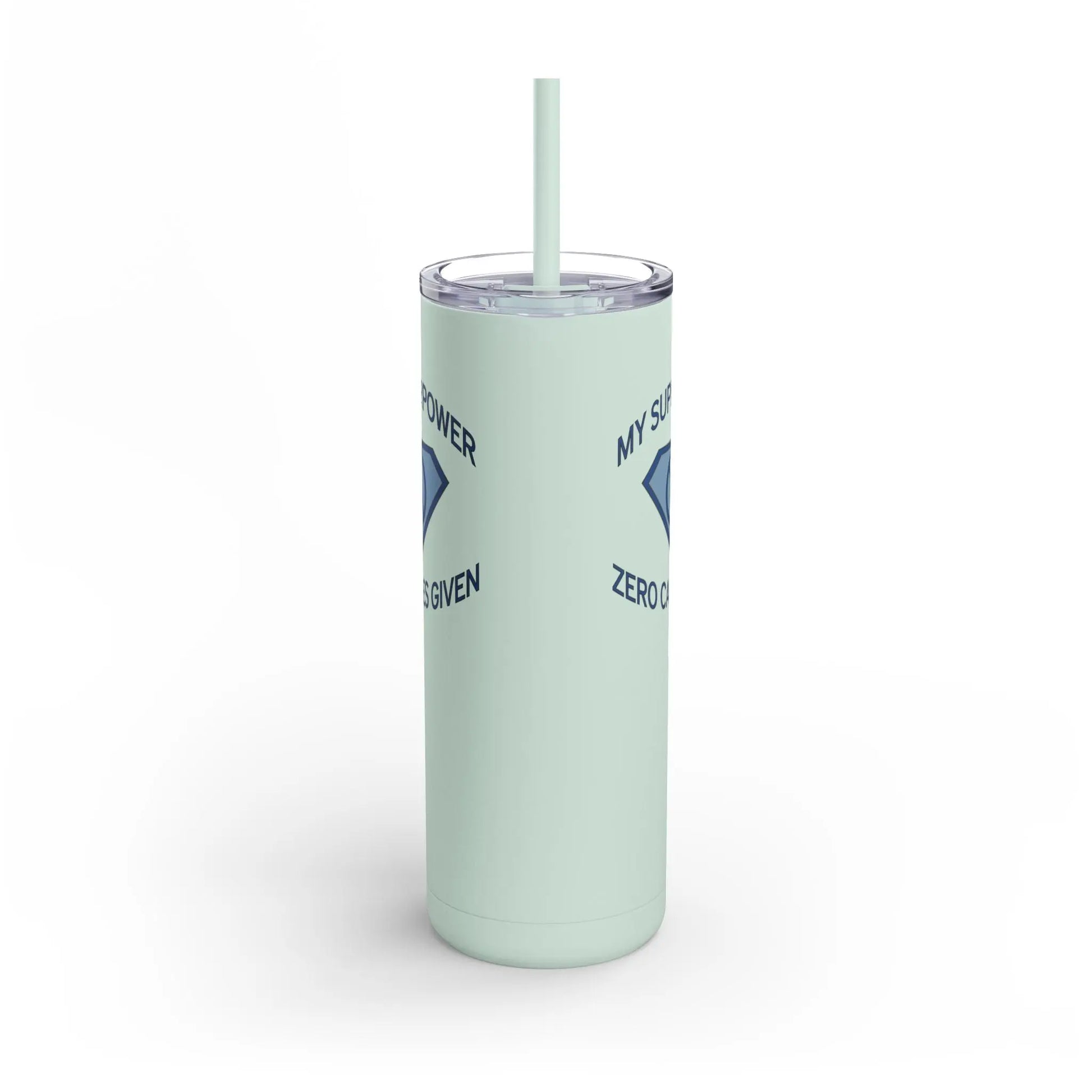 "My Superpower: Zero Cares Given" Tumbler Printify