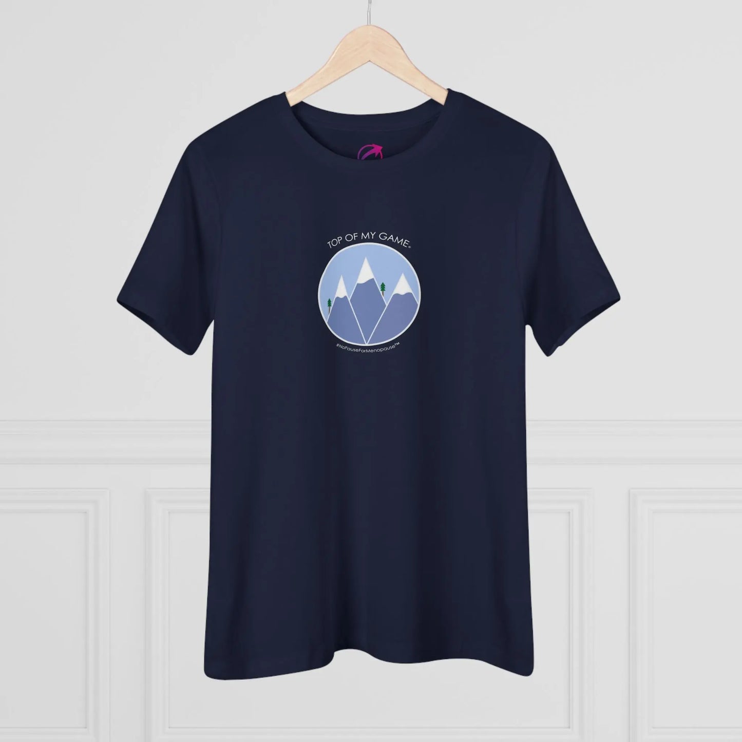 Navy Blue "Top of My Game" Tee (On Hanger) - #NoPauseForMenopause