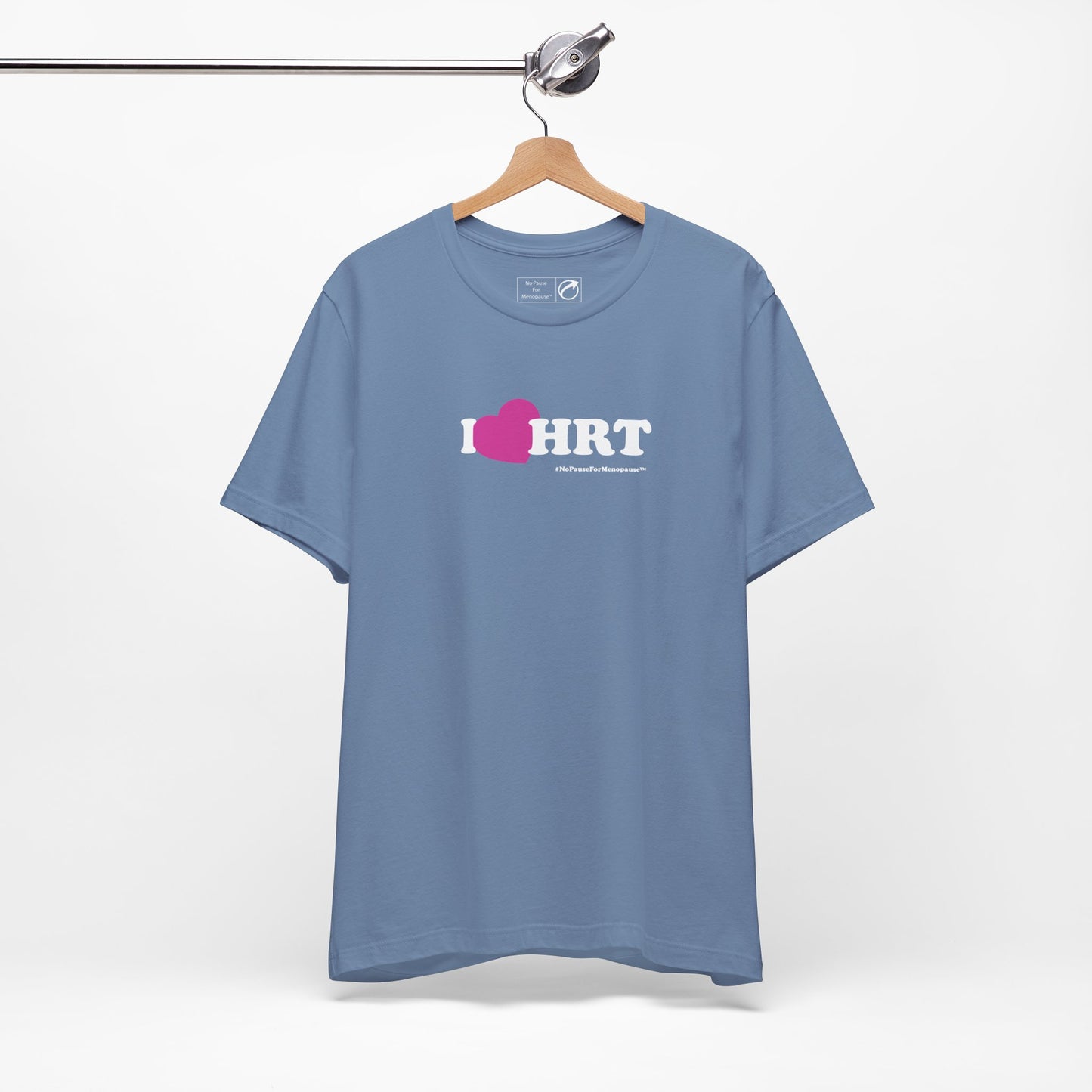 "I Heart HRT" Unisex Tee (Linear) - #NoPauseForMenopause