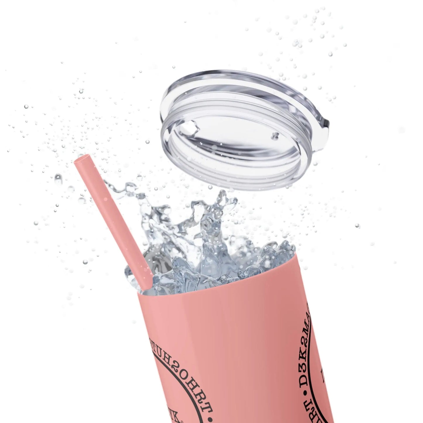 Close-Up View of Lid - "IYKYK" Skinny Tumbler with Straw (Peach) - #NoPauseForMenopause