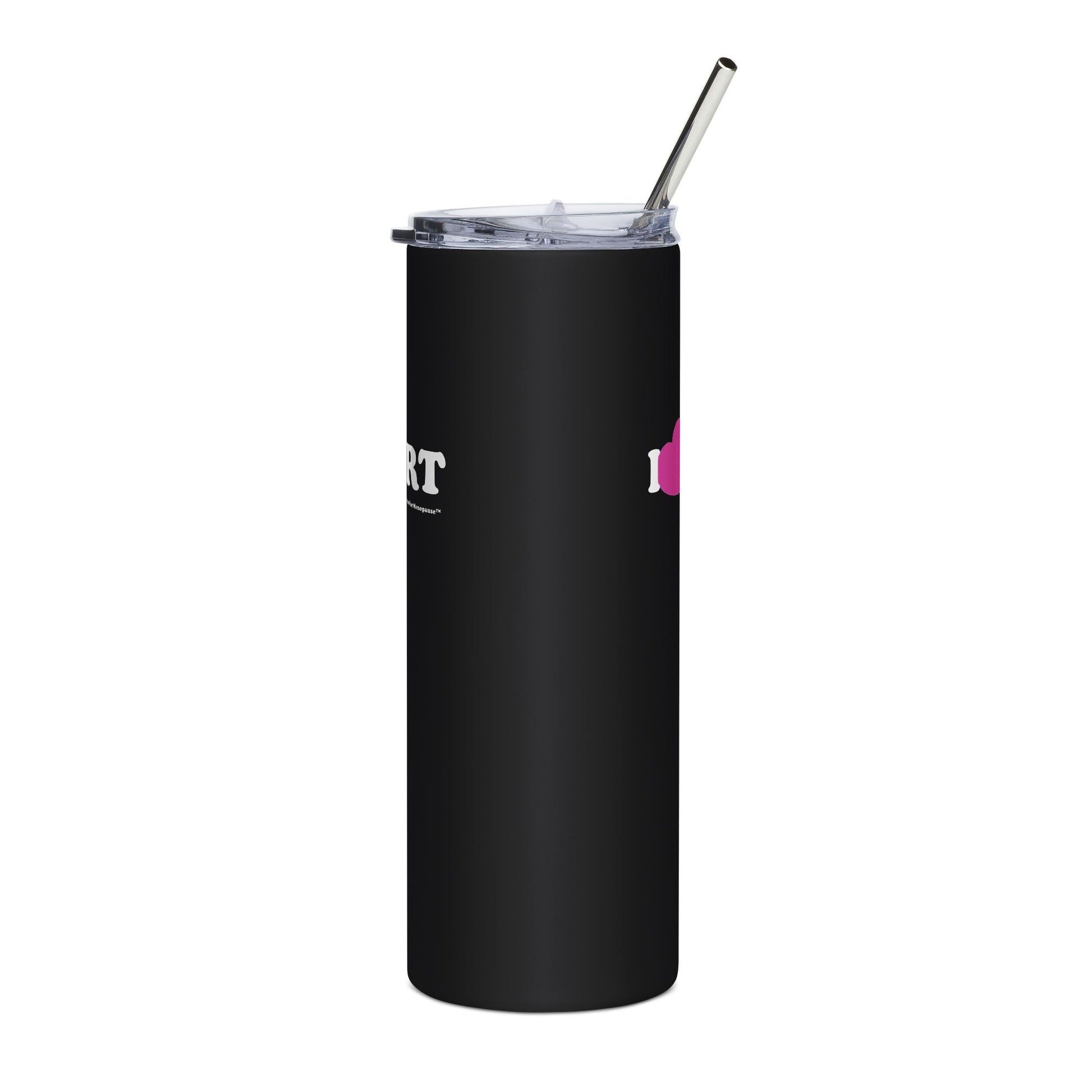 "I Heart HRT" Tumbler (Linear) - #NoPauseForMenopause
