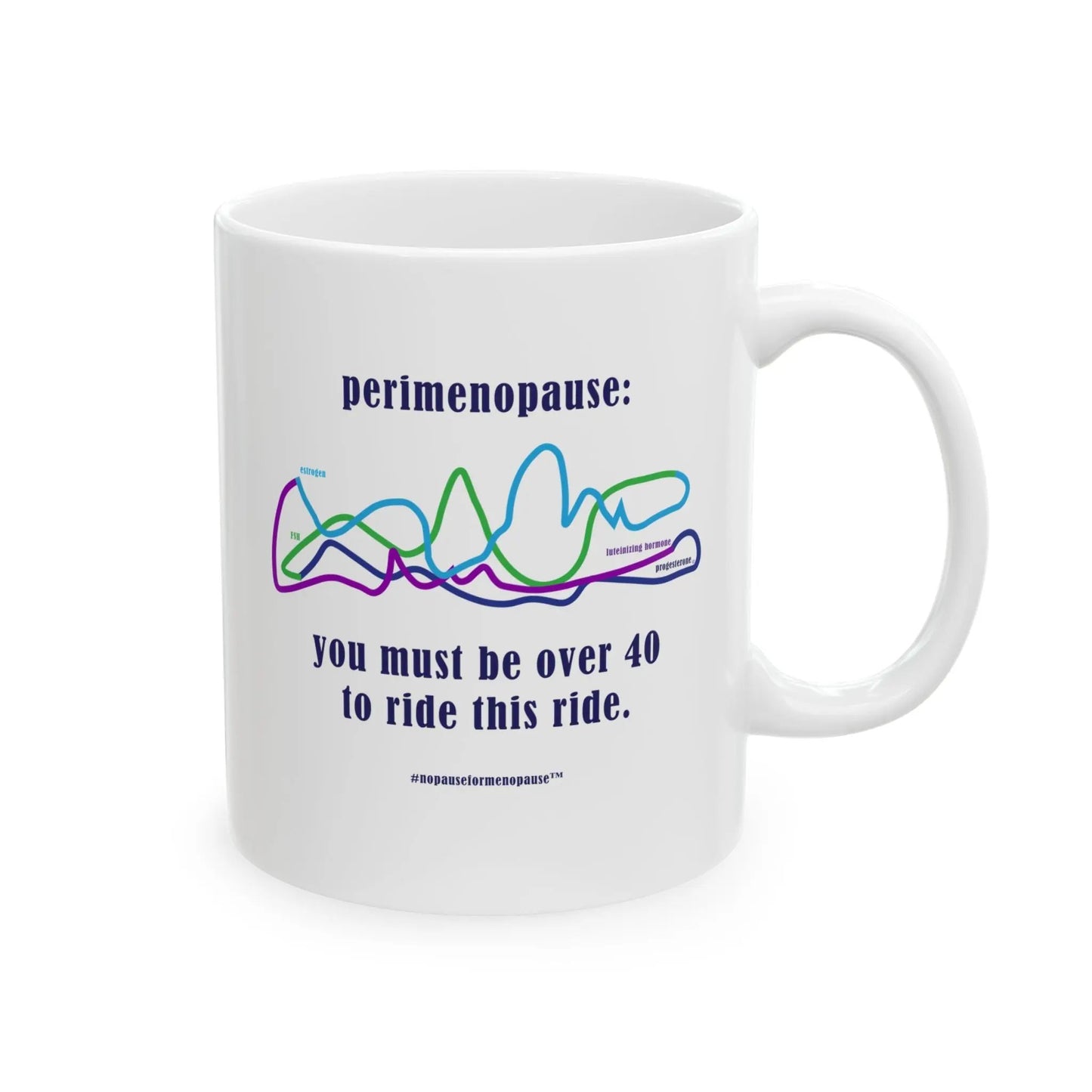 Perimenopause "Ride This Ride" Ceramic Mug Printify