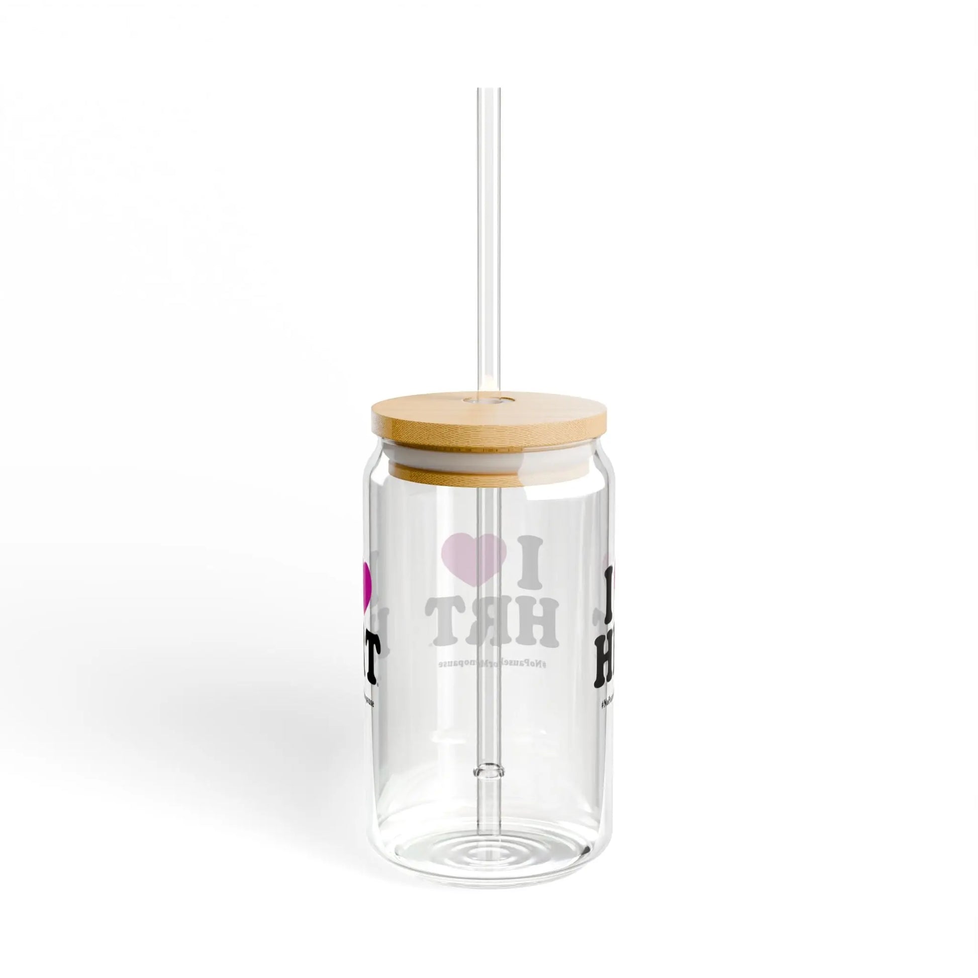 "I Heart HRT" Sipper Glass - #NoPauseForMenopause