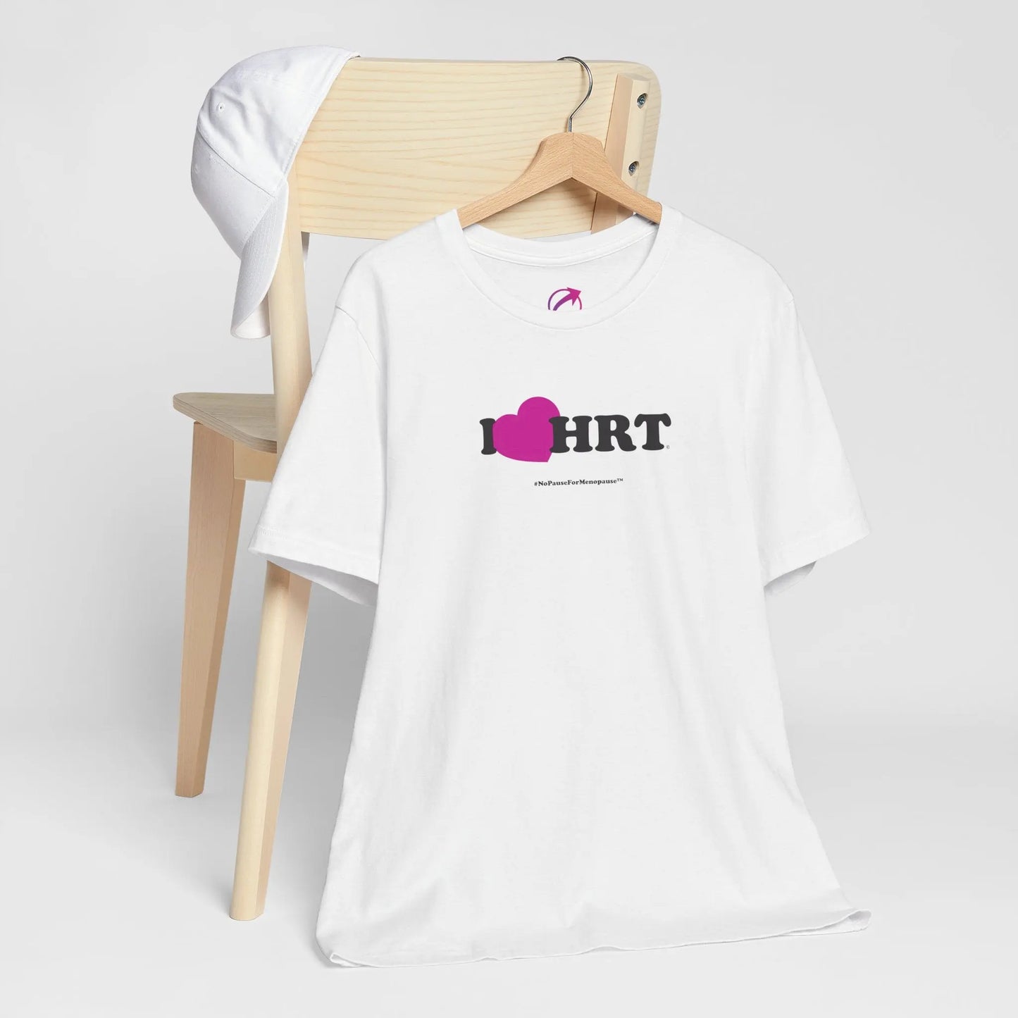 "I Heart HRT" Unisex Tee (Linear) - #NoPauseForMenopause