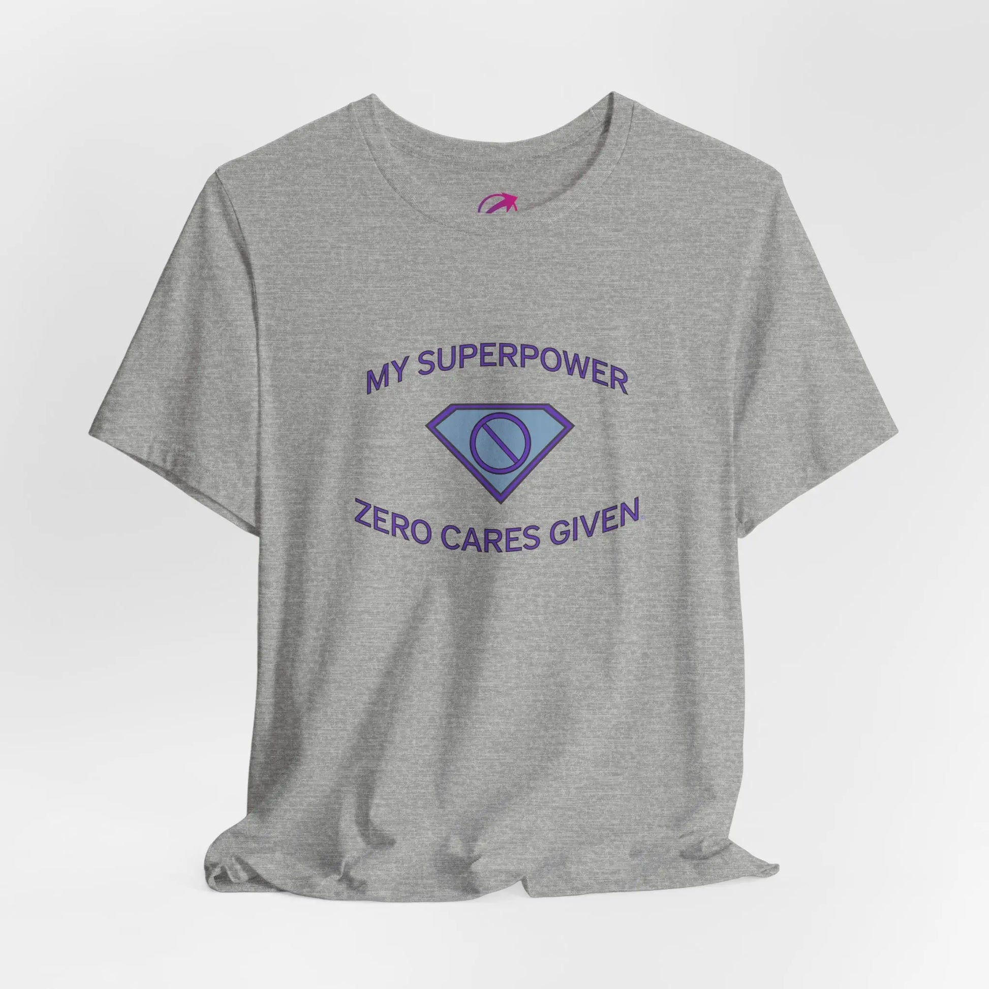 "My Superpower: Zero Cares Given" Tee (Color: Athletic Gray) - #NoPauseForMenopause