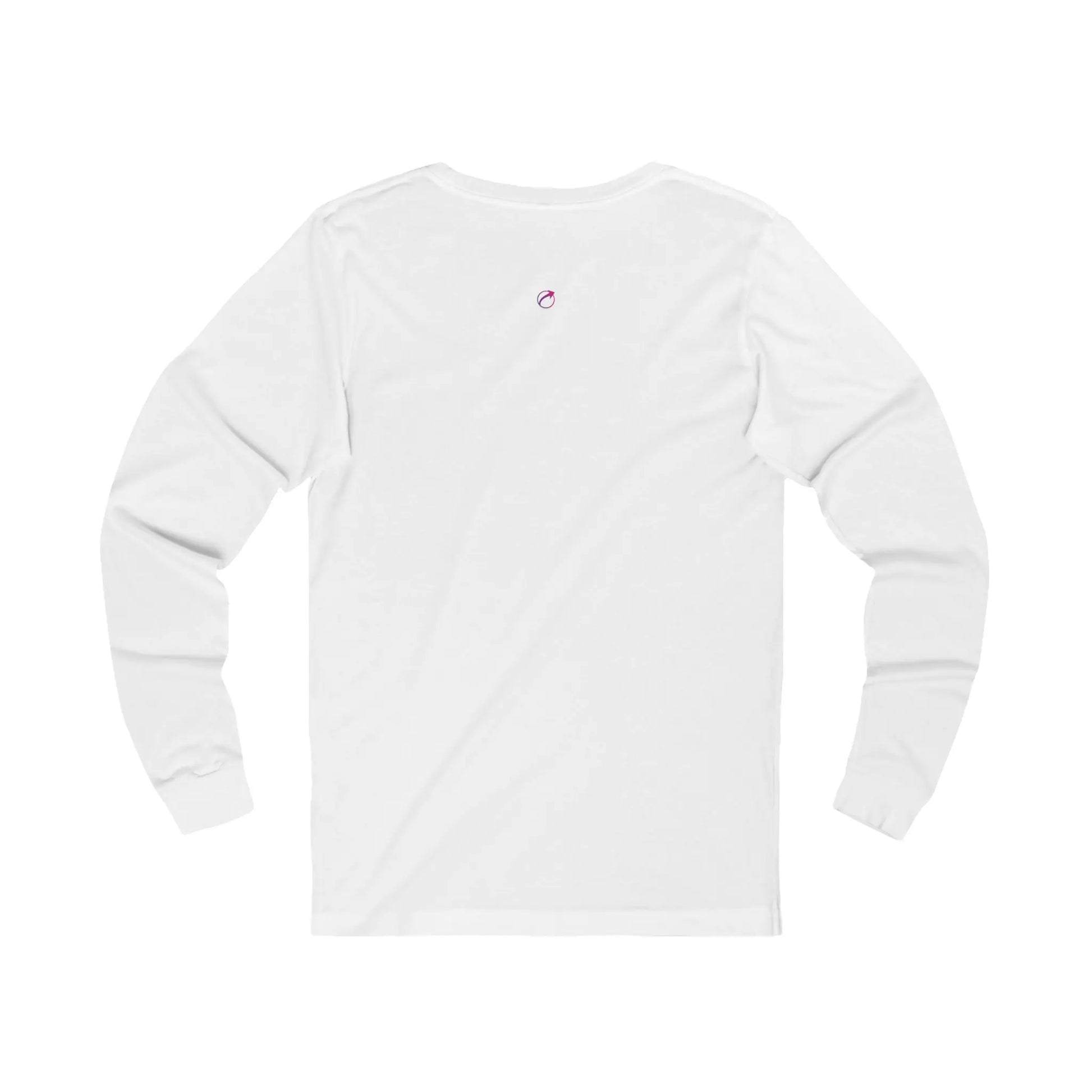 Back View of "Postmenopausal" Long Sleeve Tee (Color: White) - #NoPauseForMenopause