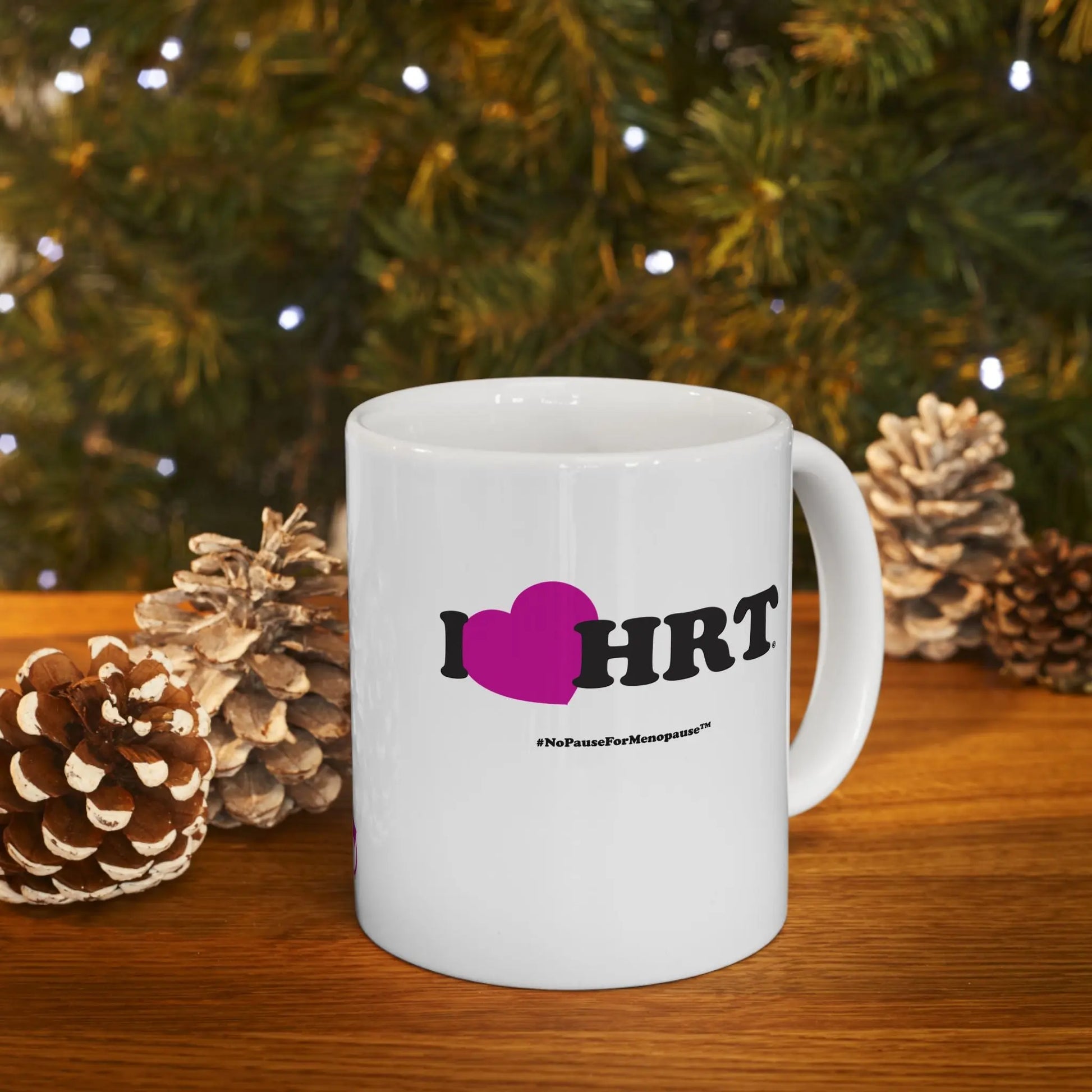 "I Heart HRT" Coffee Mug (Linear) - #NoPauseForMenopause