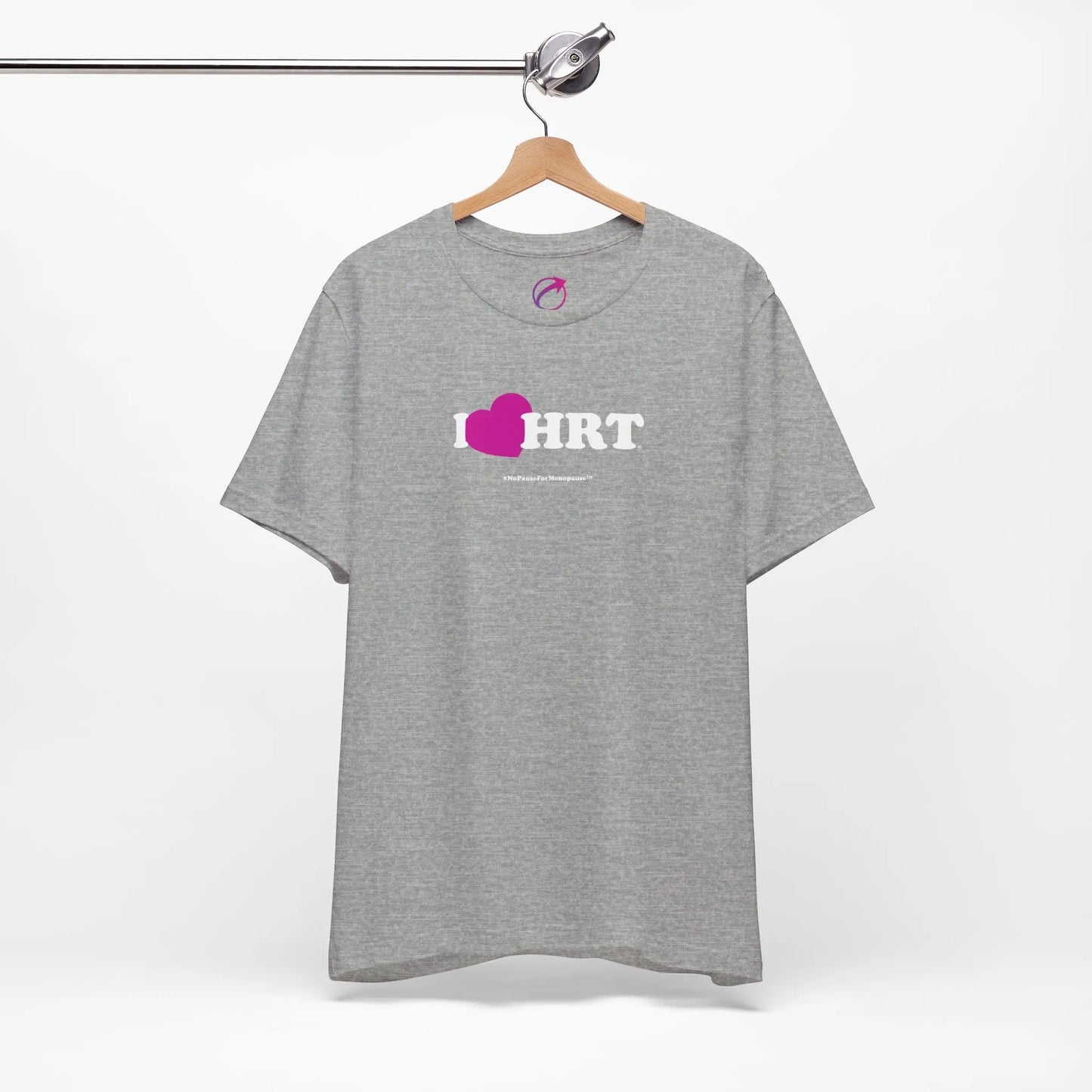 "I Heart HRT" Unisex Tee (Linear) - #NoPauseForMenopause