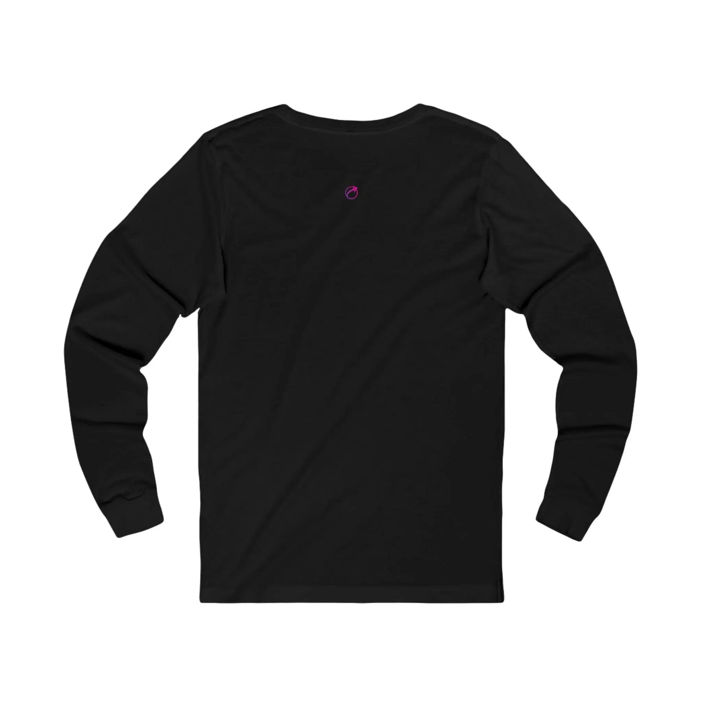 Back View of "Postmenopausal" Long Sleeve Tee (Color: Black) - #NoPauseForMenopause