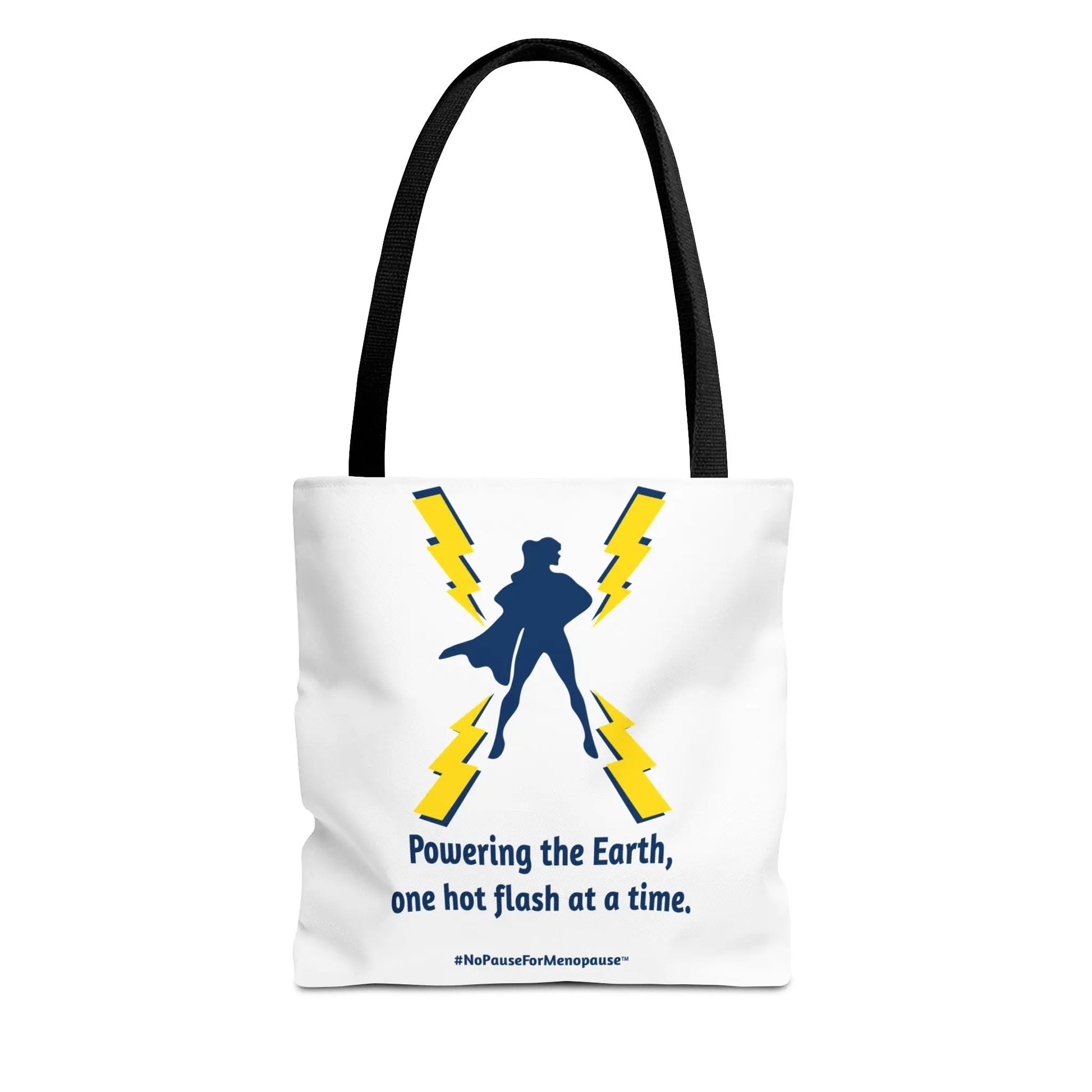 "Hot Flash Powering the Earth" Tote Bag Printify