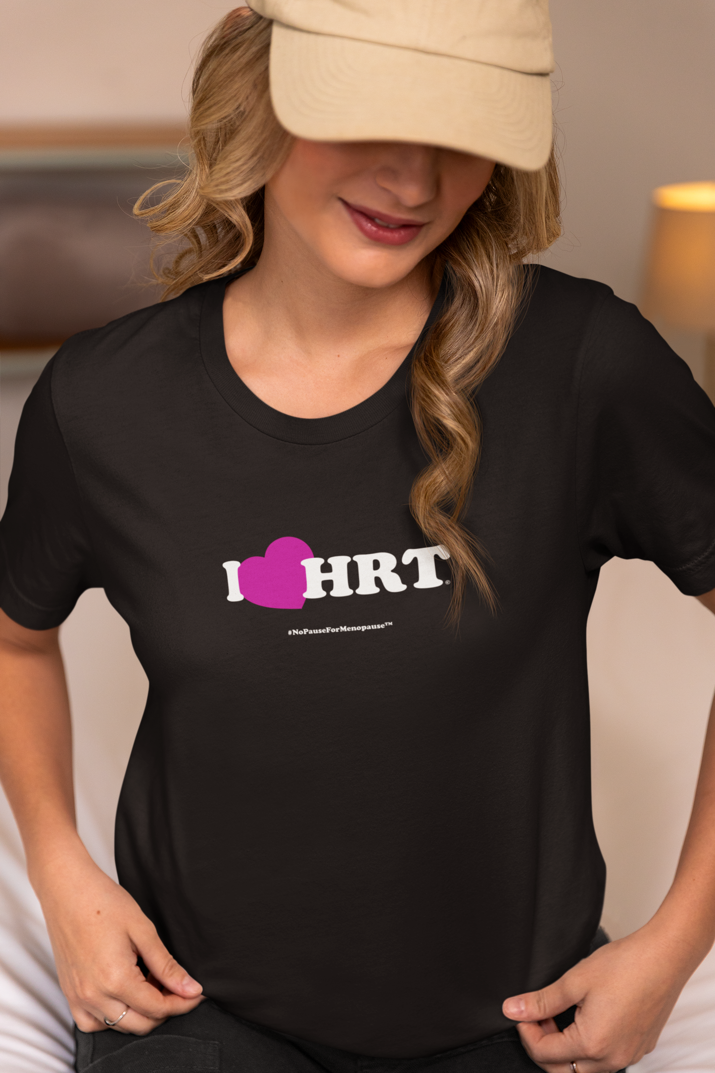 "I Heart HRT" Unisex Tee (Linear) - #NoPauseForMenopause