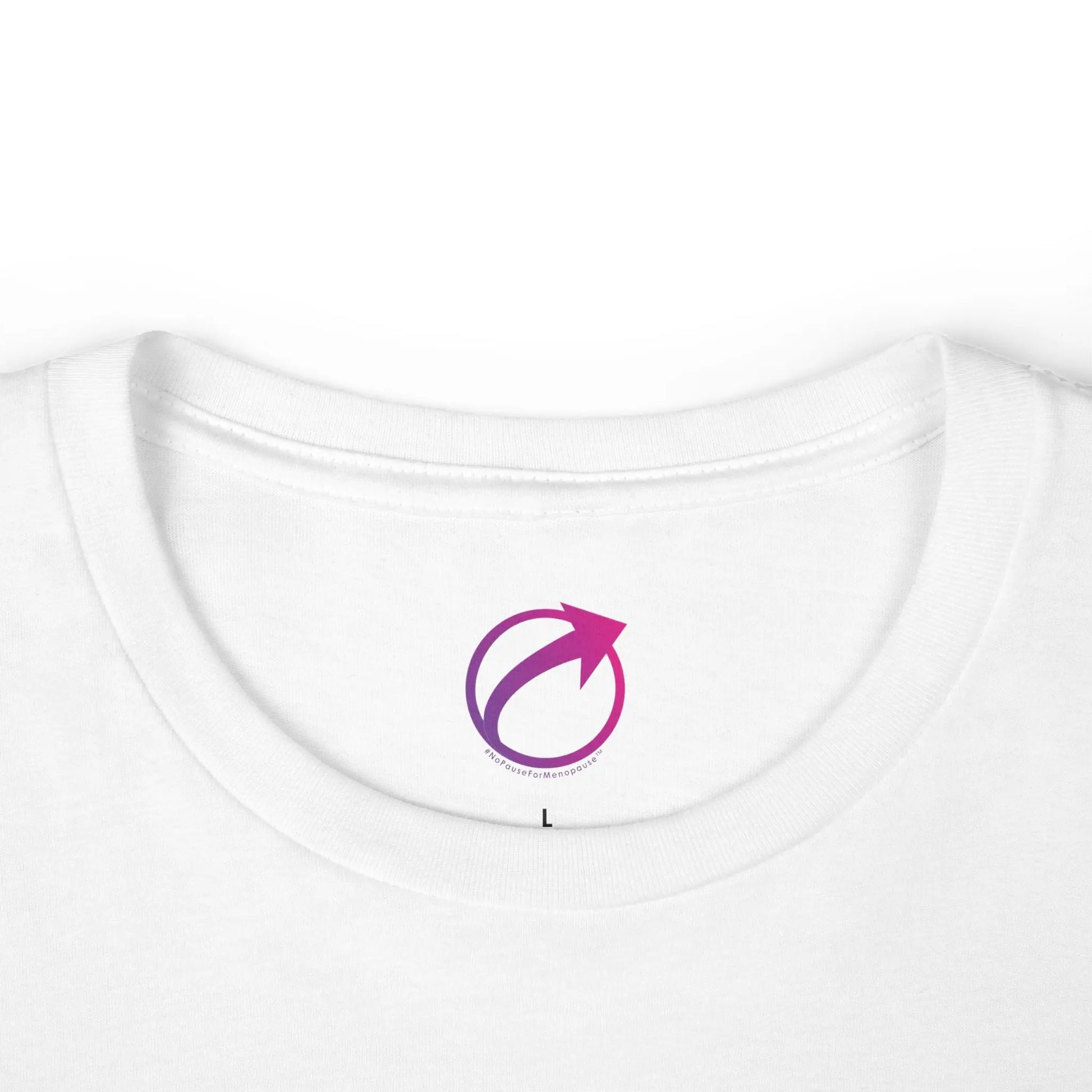 Neck Label for "Perimenopause Is Hot" Tee (Color: White) - #NoPauseForMenopause