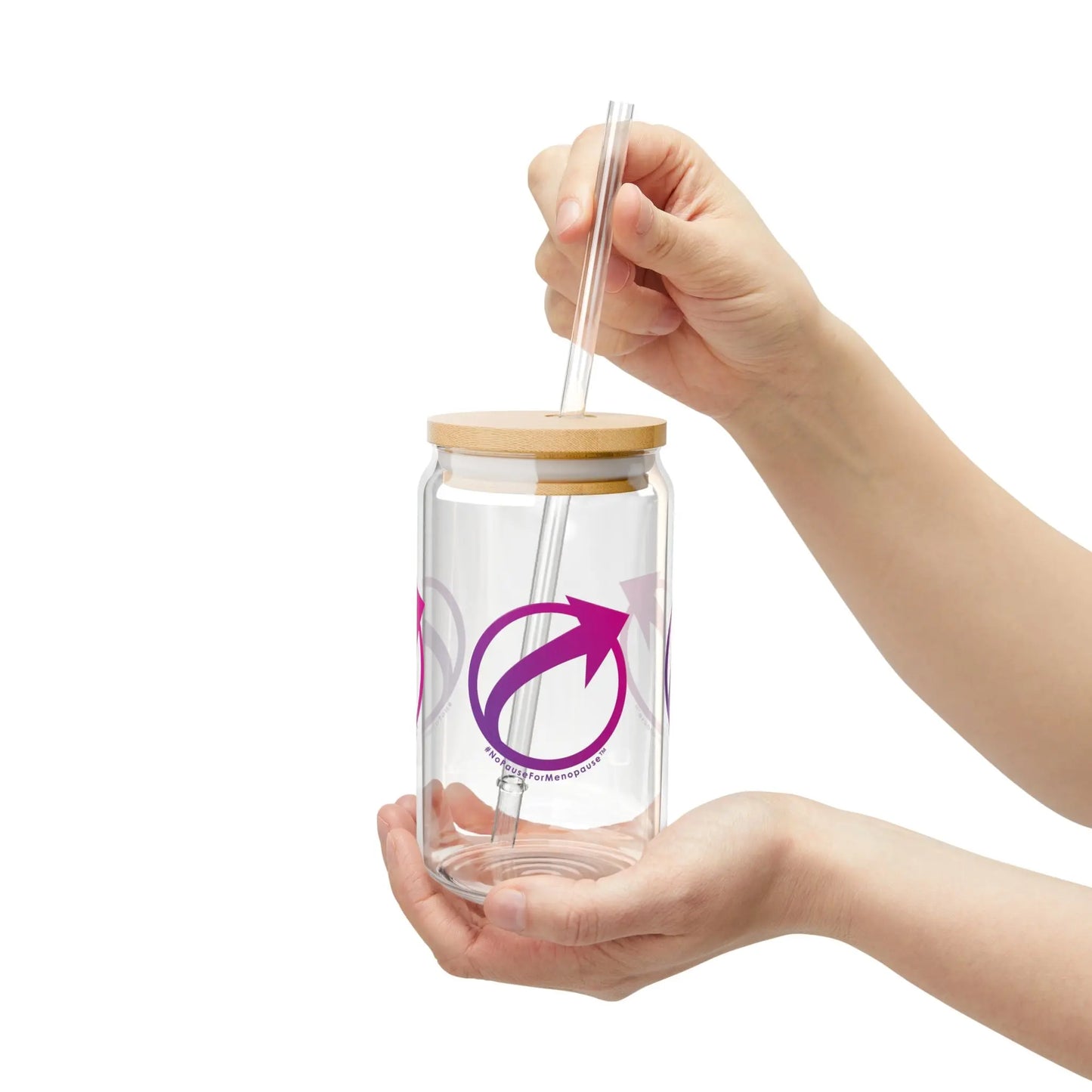 "#NoPauseForMenopause" Sipper Glass Printify