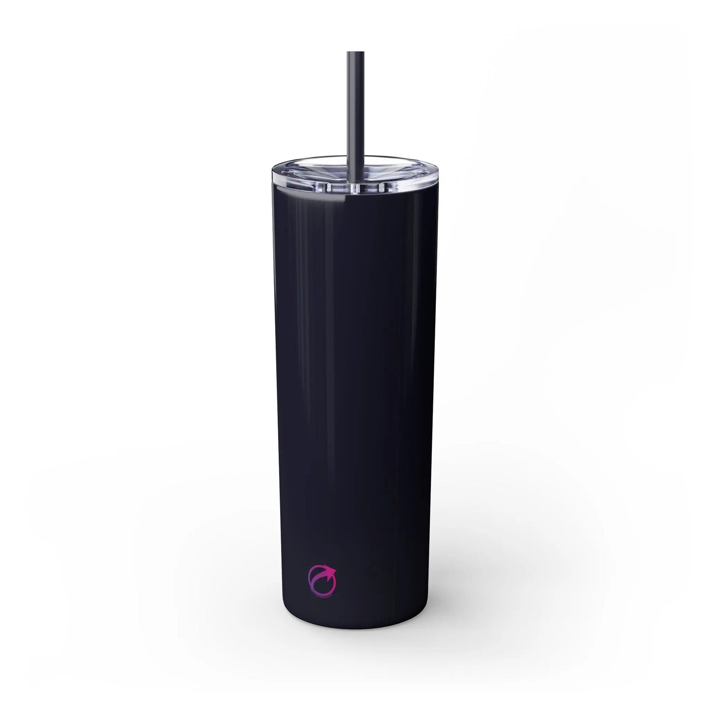 "Perimenopausal" Skinny Tumbler with Straw (Color: Black) - #NoPauseForMenopause