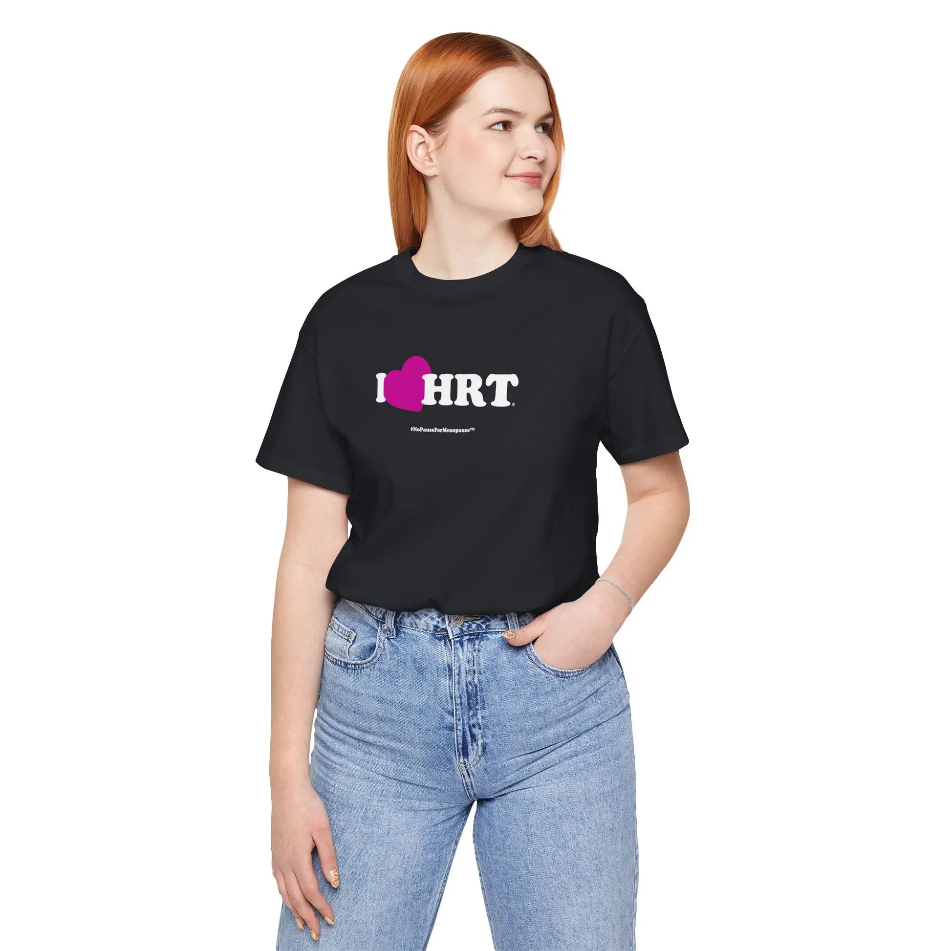 "I Heart HRT" Unisex Tee (Linear) - #NoPauseForMenopause