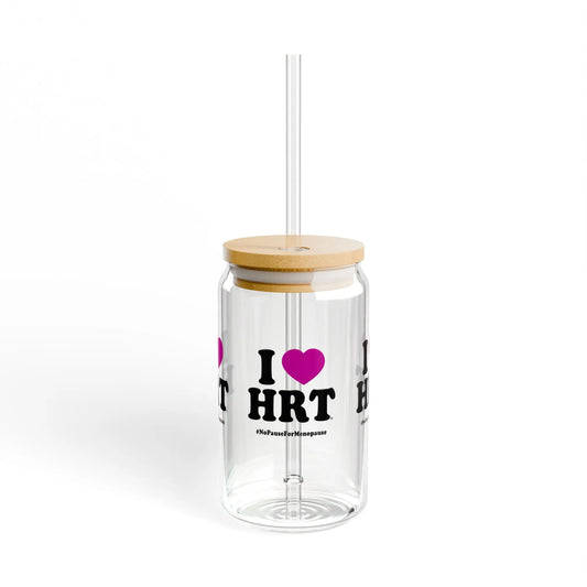 "I Heart HRT" Sipper Glass - #NoPauseForMenopause