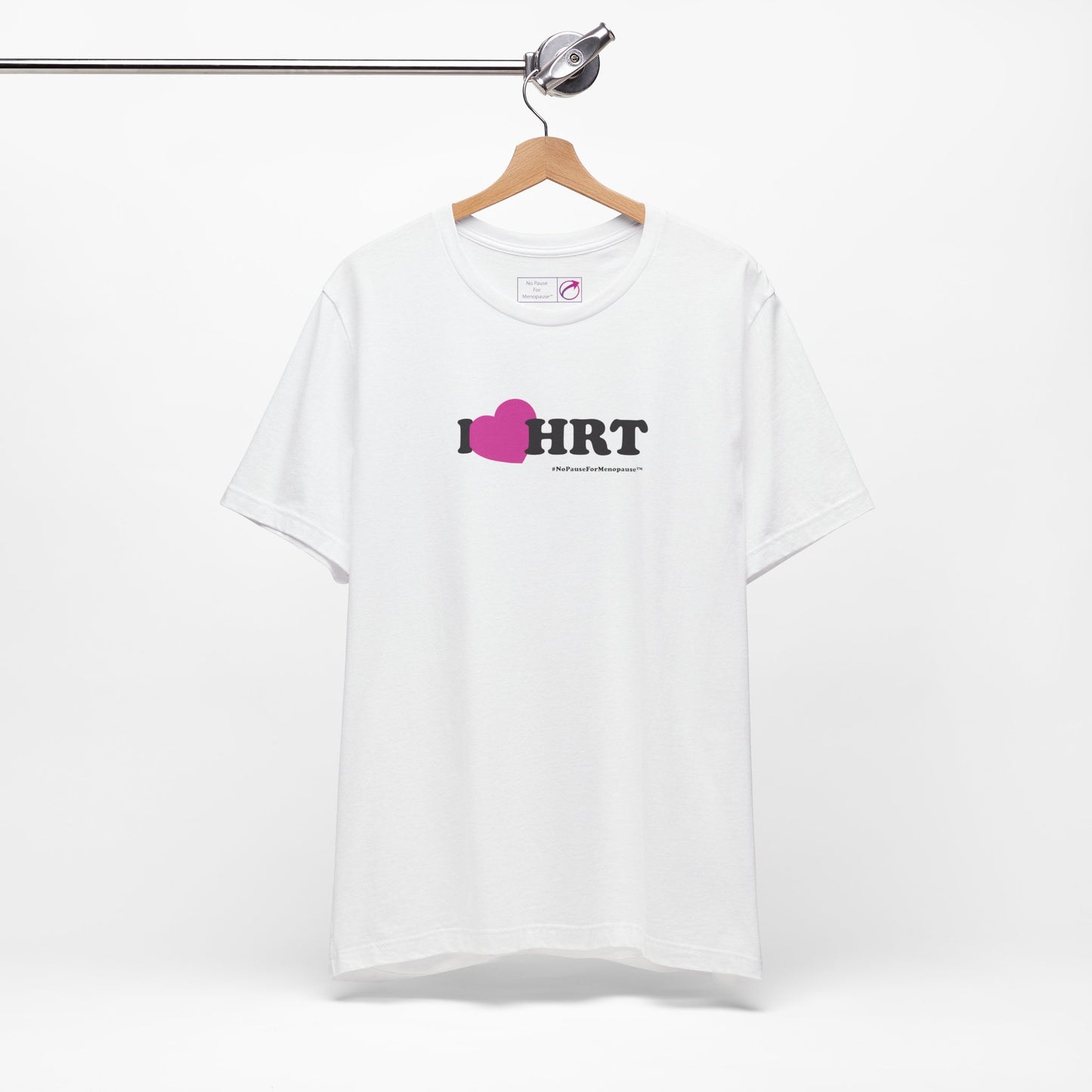 "I Heart HRT" Unisex Tee (Linear) - #NoPauseForMenopause