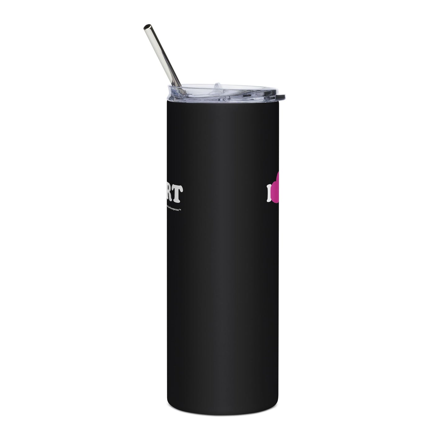 "I Heart HRT" Tumbler (Linear) - #NoPauseForMenopause