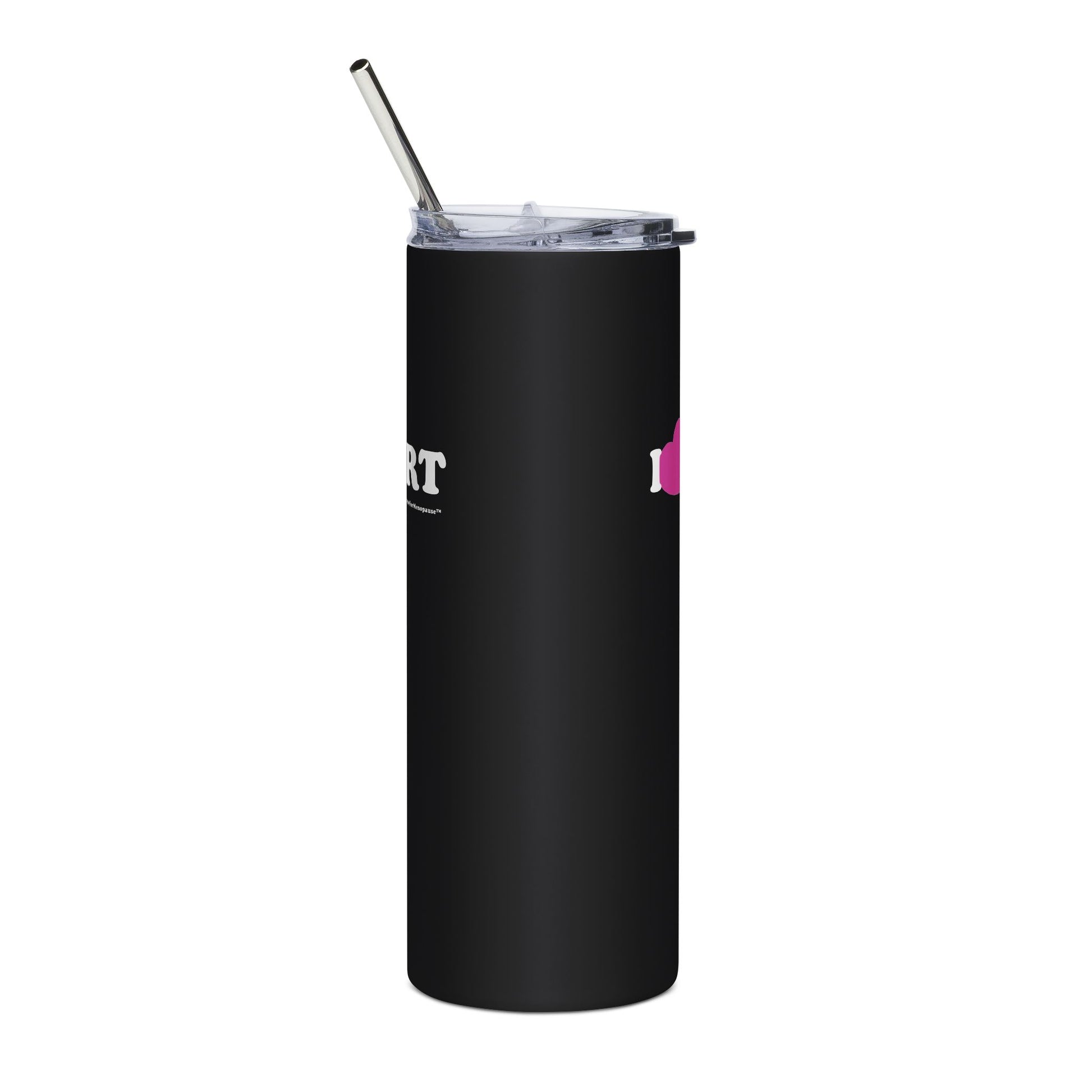 "I Heart HRT" Tumbler (Linear) - #NoPauseForMenopause