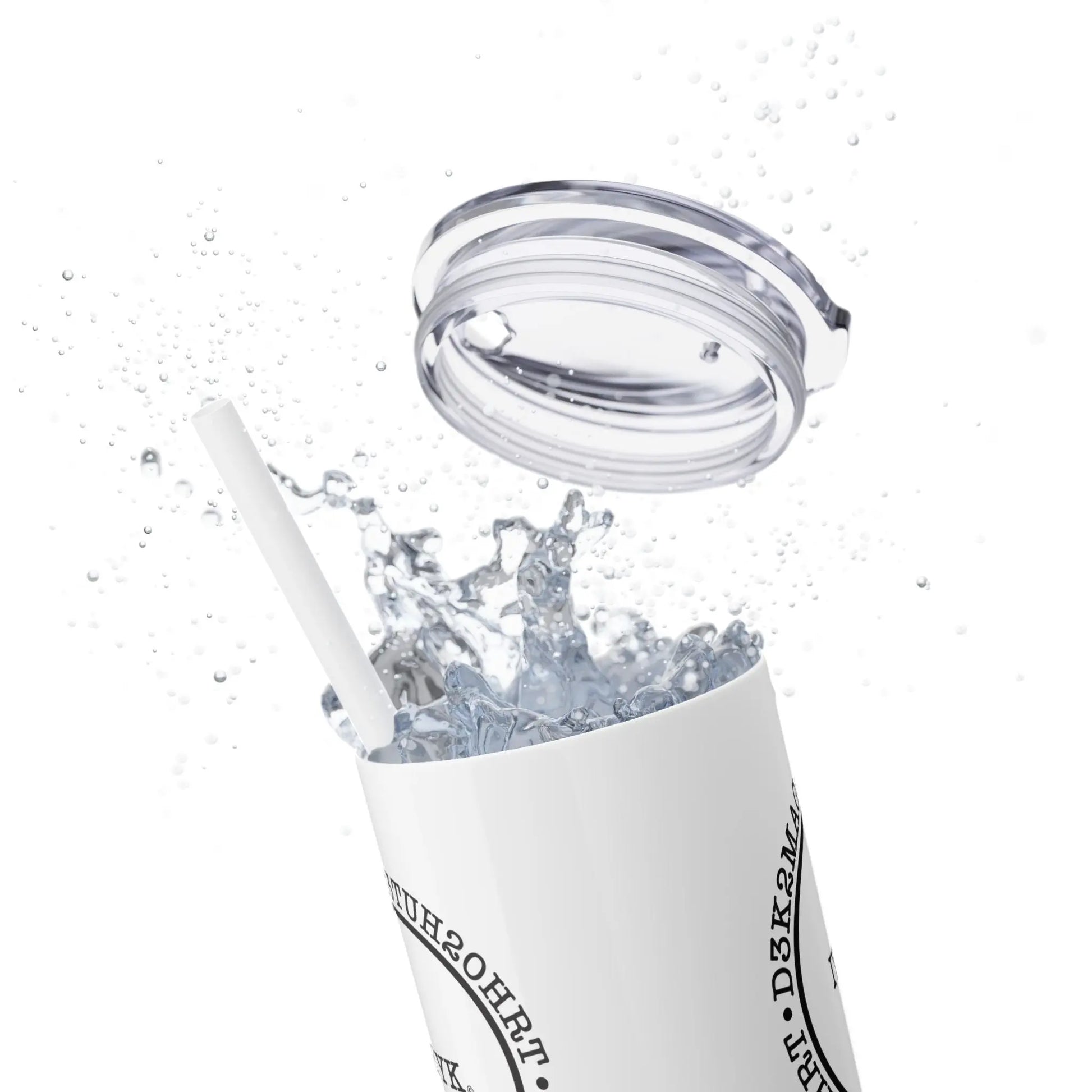 Close-Up View of Lid - "IYKYK" Skinny Tumbler with Straw (White) - #NoPauseForMenopause