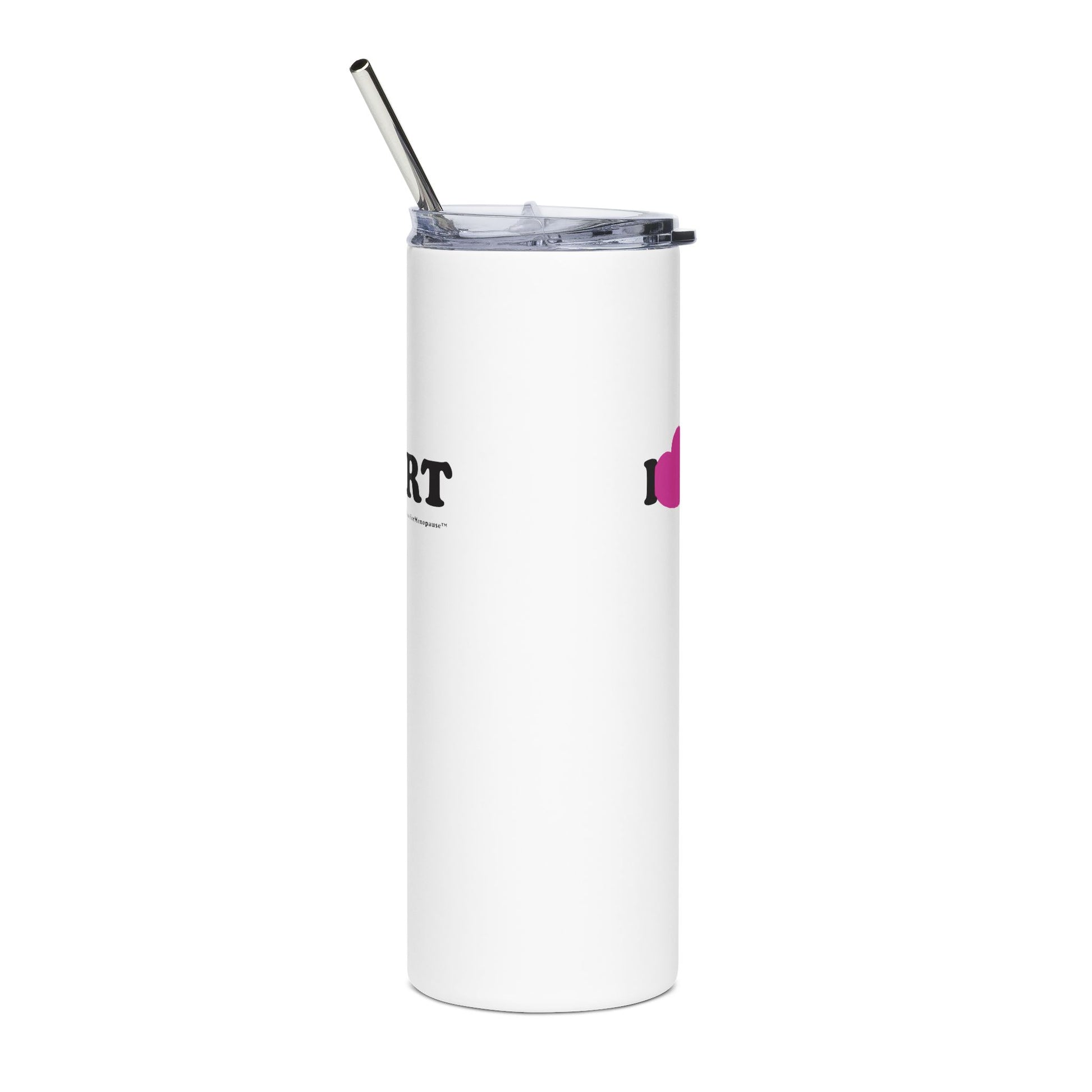 "I Heart HRT" Tumbler (Linear) - #NoPauseForMenopause